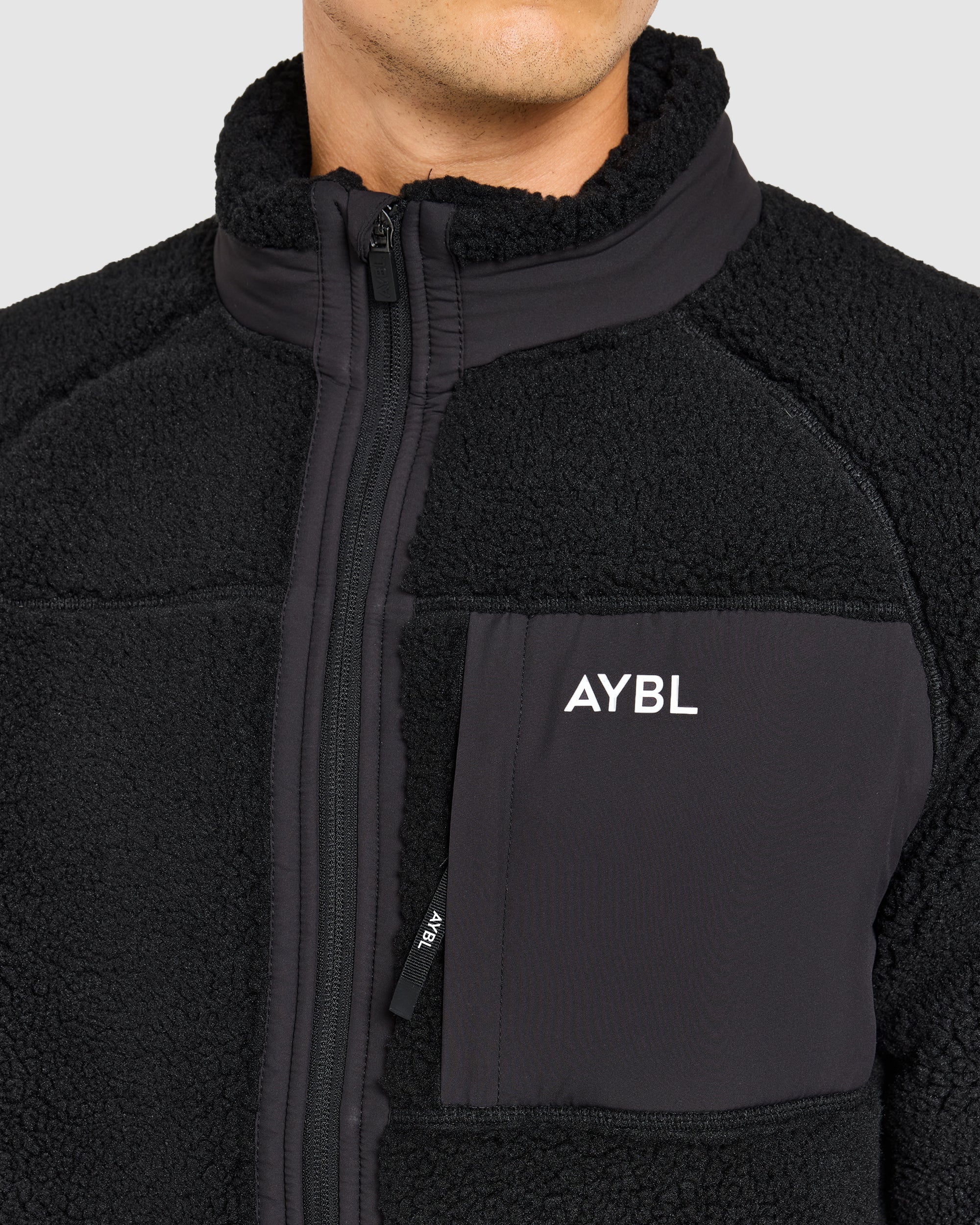 Classic Zip Up Fleece Jacket - Schwarz