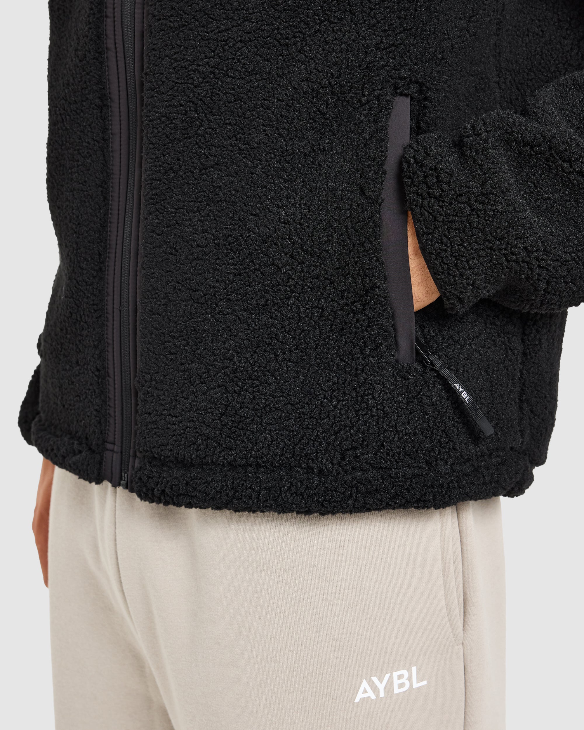Classic Zip Up Fleece Jacket - Schwarz