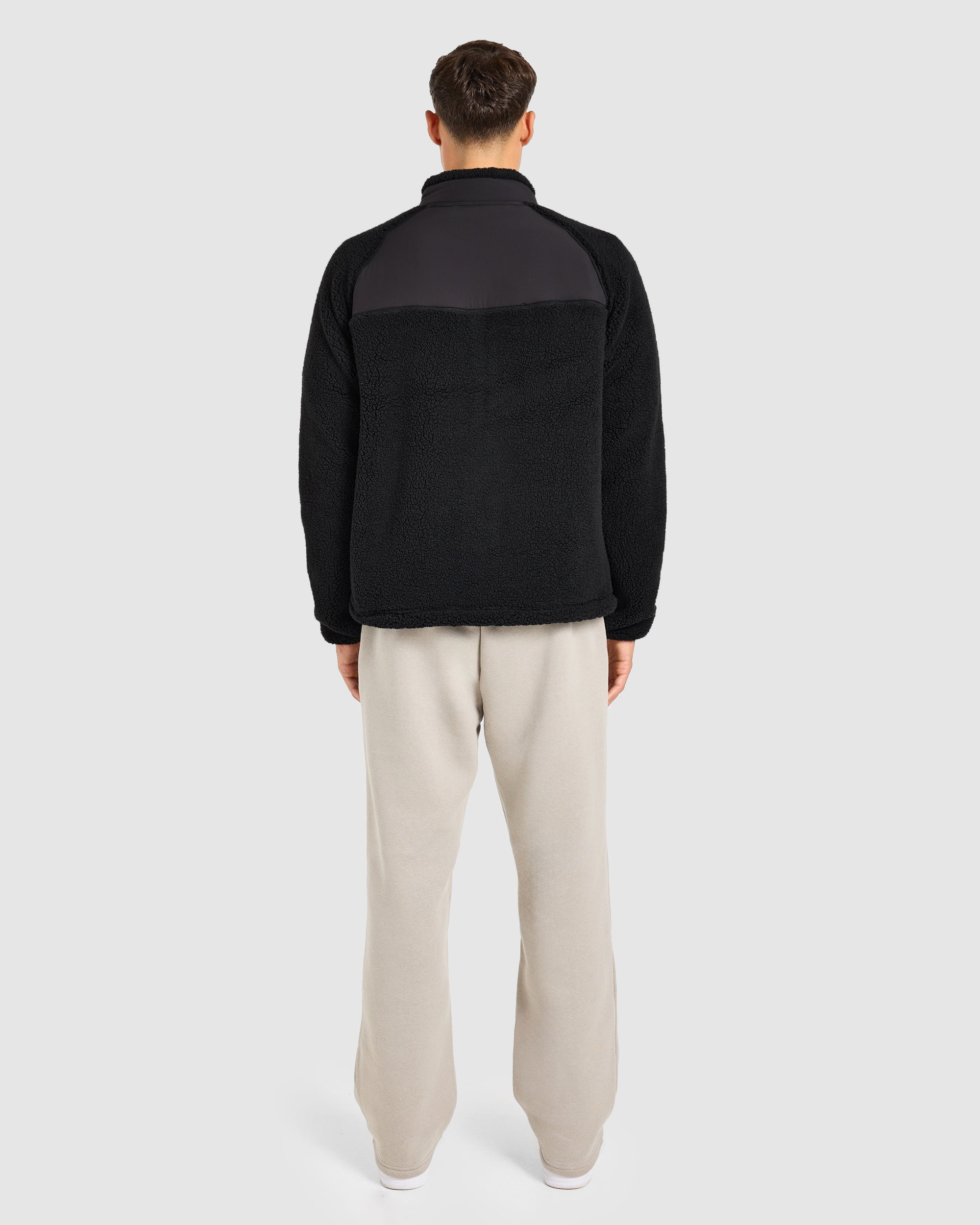 Classic Zip Up Fleece Jacket - Schwarz
