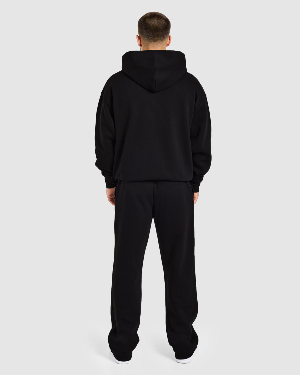 Essential Oversized Full Zip Hoodie - Schwarz