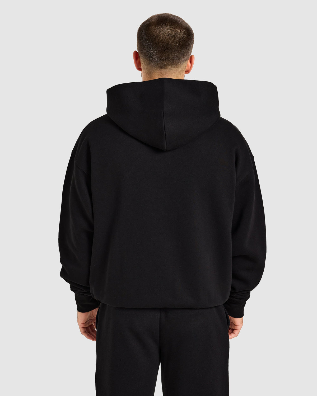 Essential Oversized Full Zip Hoodie - Schwarz