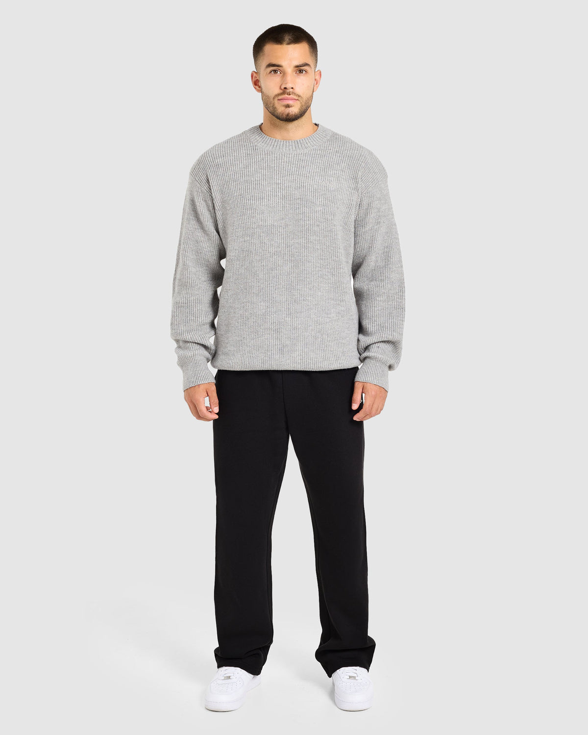 Signature Knitted Sweater - Grau Marl