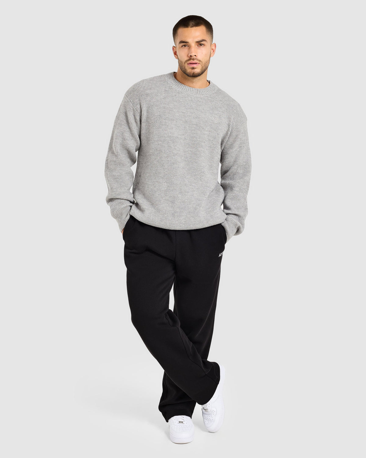 Signature Knitted Sweater - Grau Marl