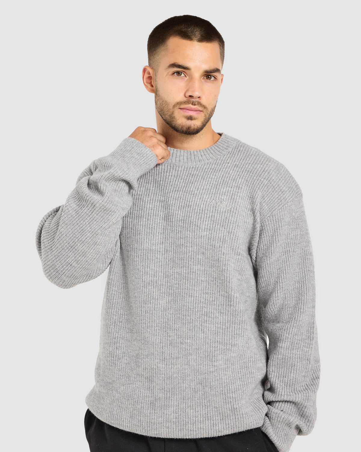 Signature Knitted Sweater - Grau Marl