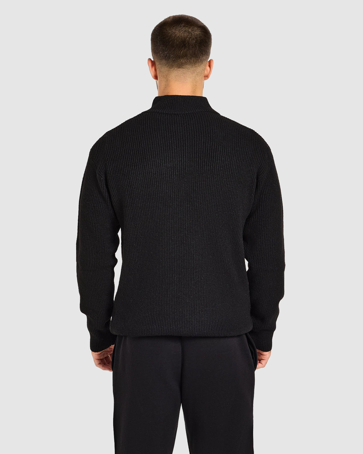 Signature Knitted 1/4 Zip Pullover - Schwarz