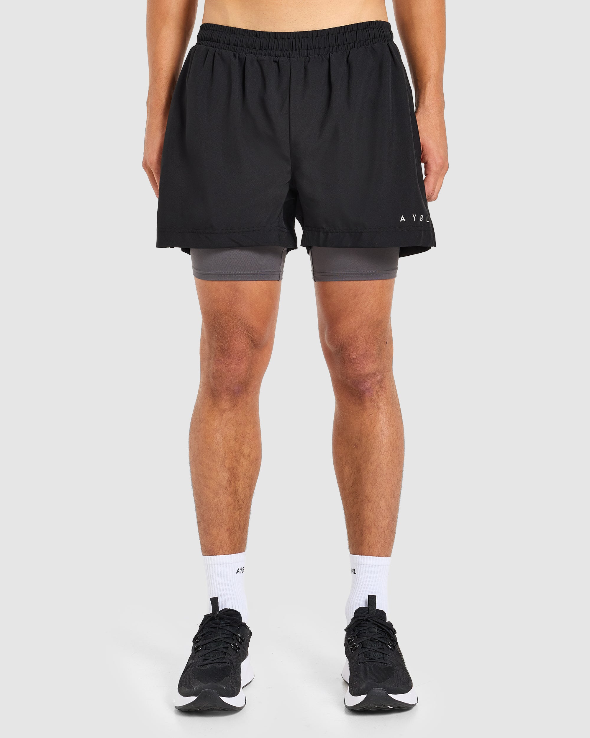 Core 2 in 1 Shorts - Schwarz/Charcoal