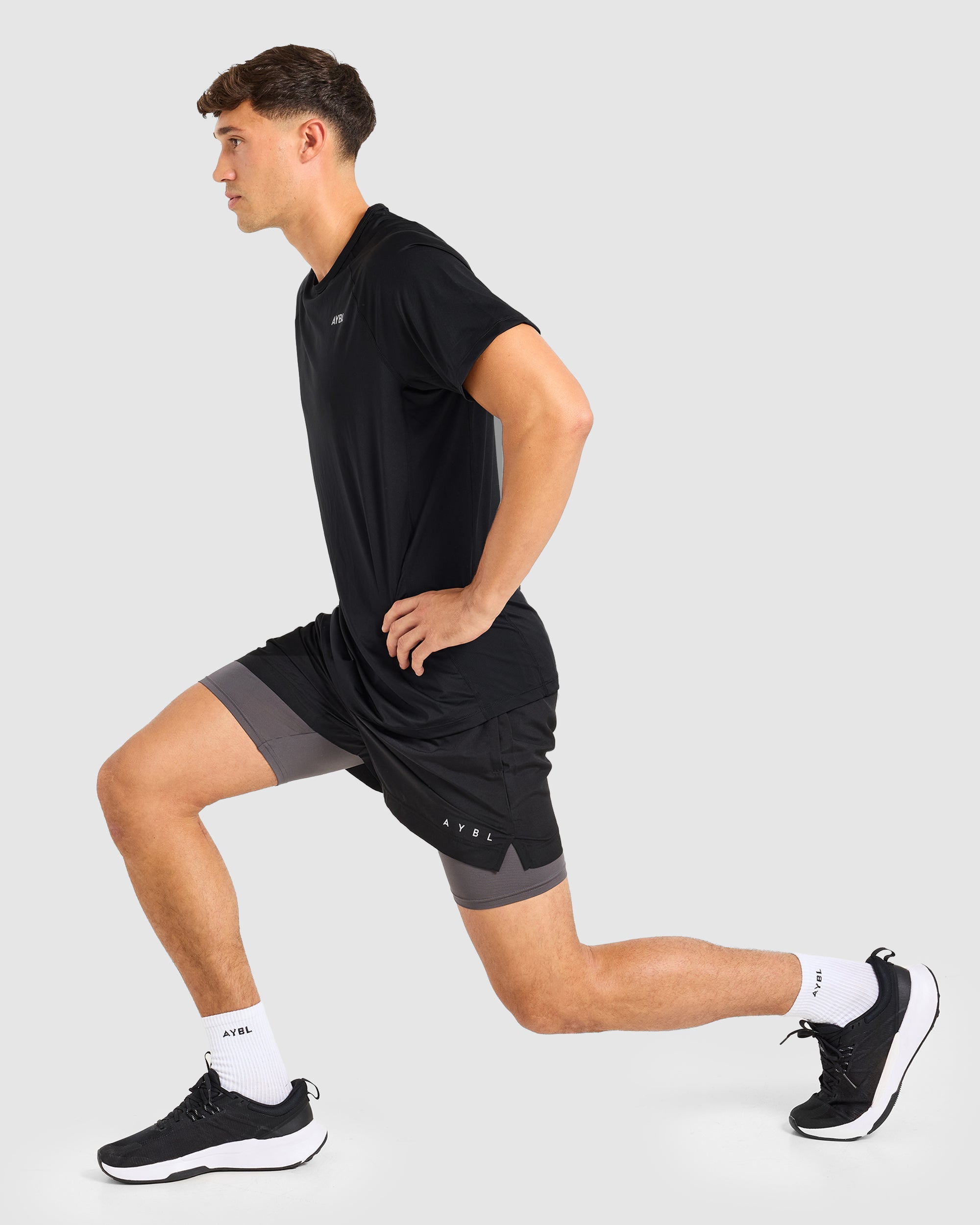 Core 2 in 1 Shorts - Schwarz/Charcoal