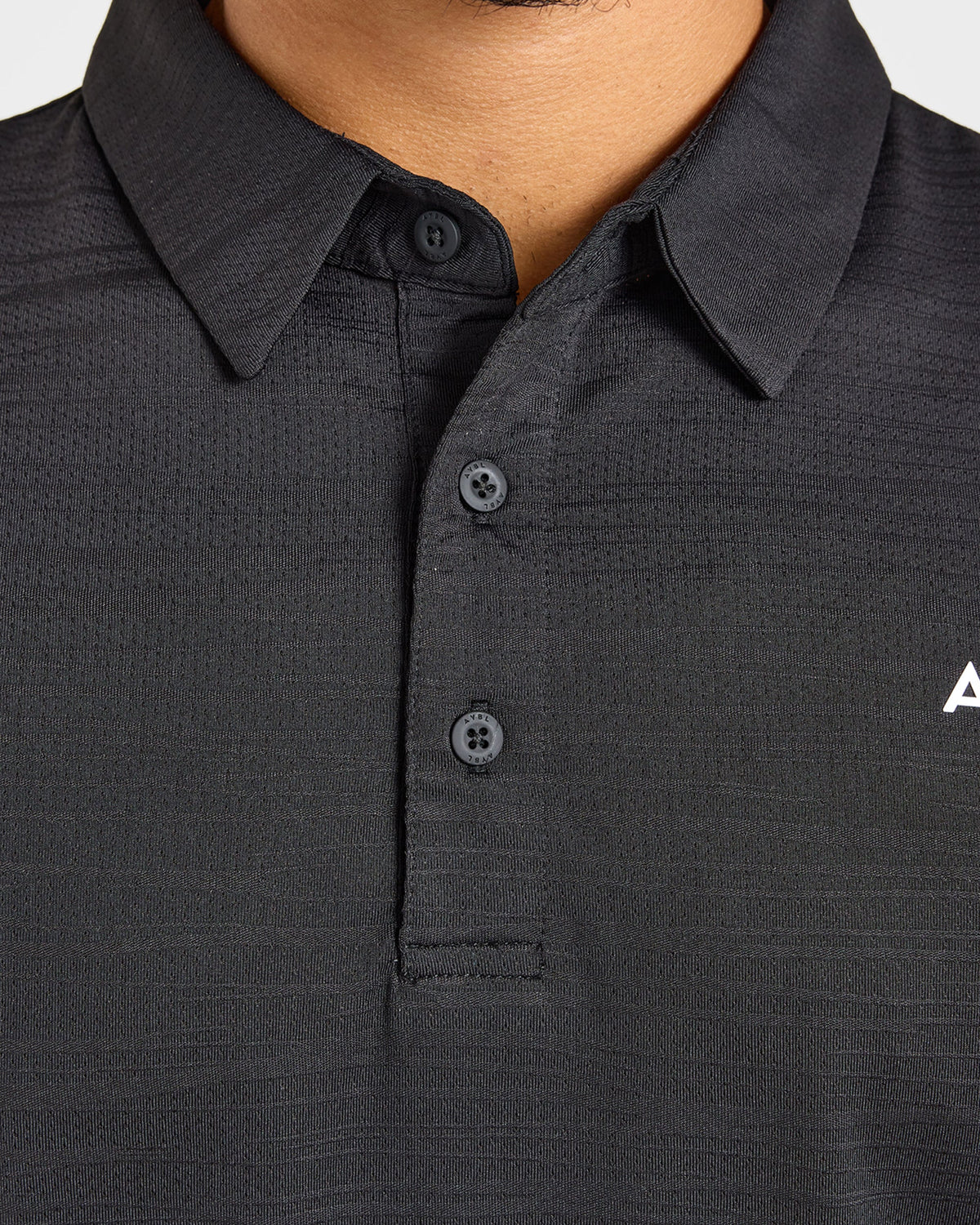 Precision Textured Stripe Polo - Schwarz