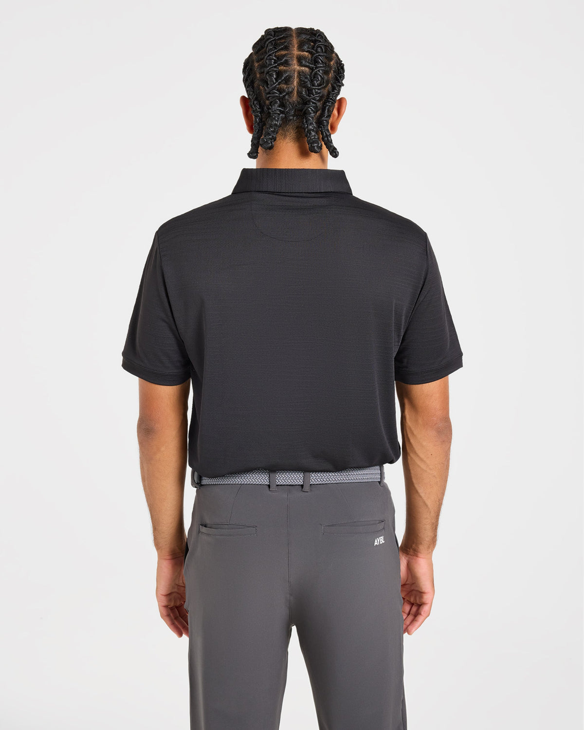 Precision Textured Stripe Polo - Schwarz