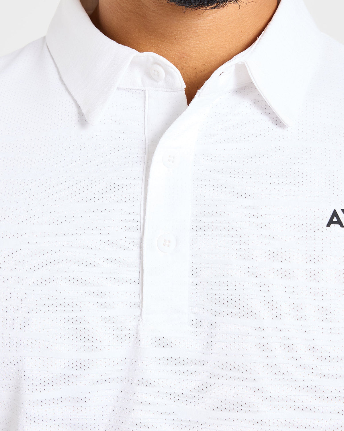 Precision Textured Stripe Polo - Off Weiß