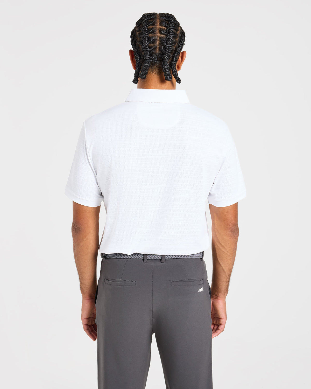 Precision Textured Stripe Polo - Off Weiß