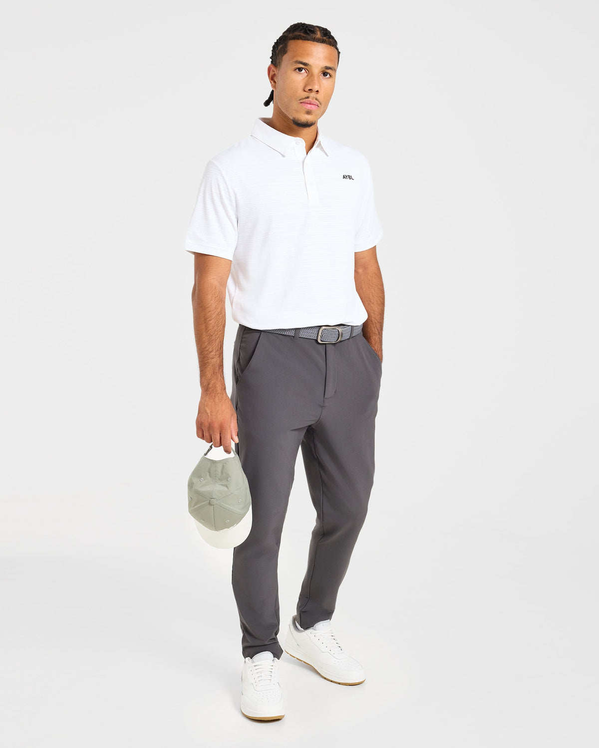 Precision Textured Stripe Polo - Off Weiß