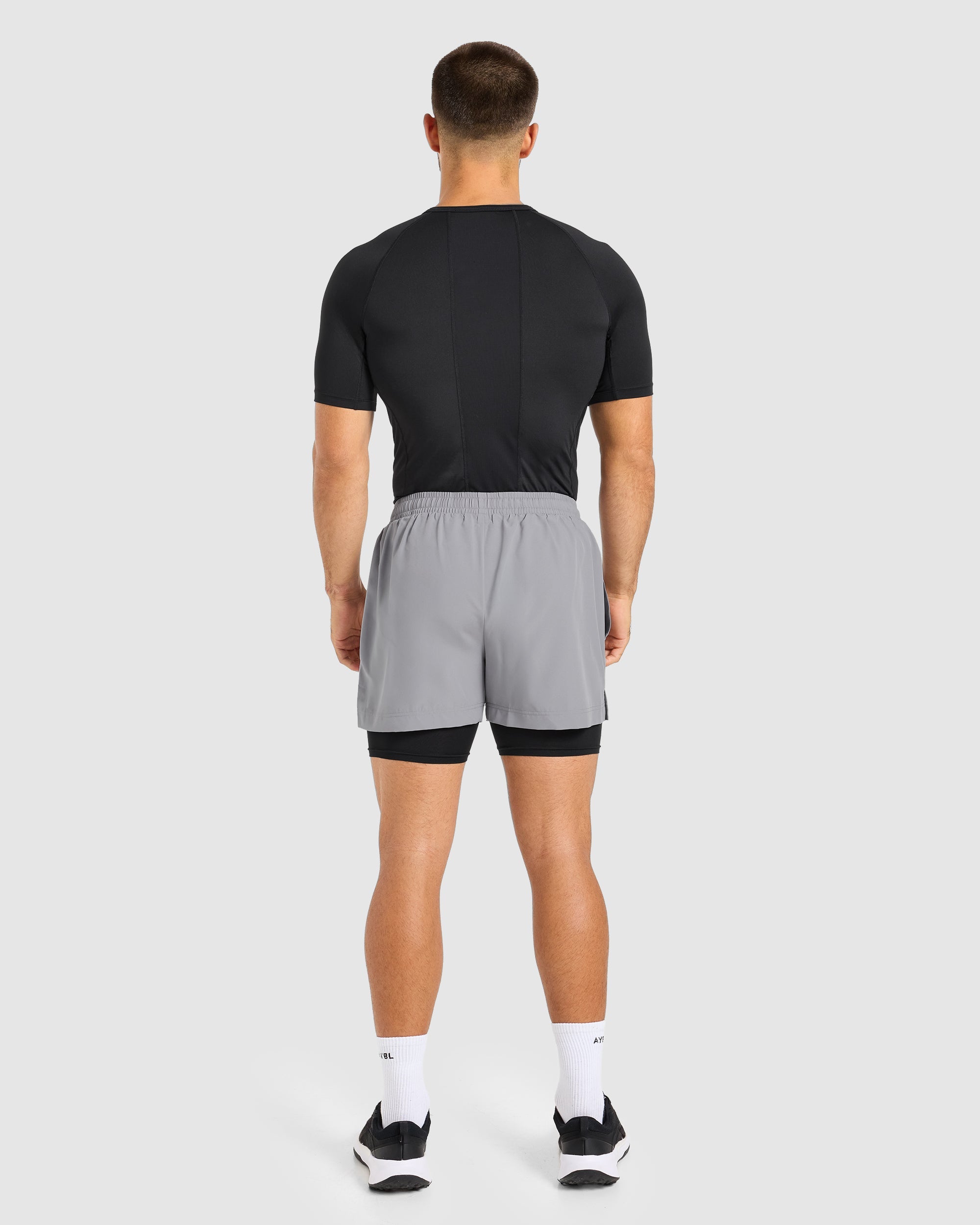 Core 2 in 1 Shorts - Grau/Schwarz
