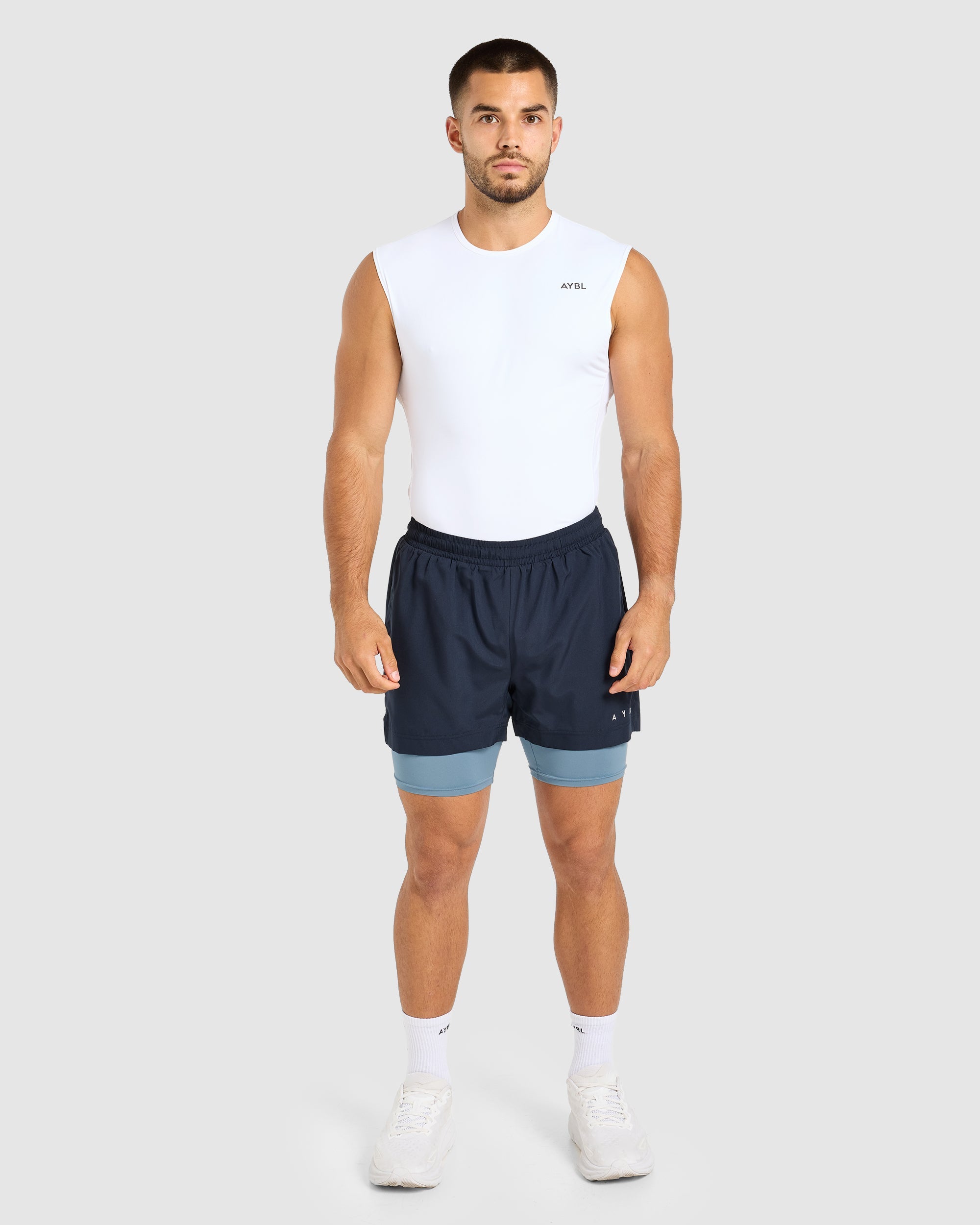 Core 2 in 1 Shorts - Navy/Ocean Mist