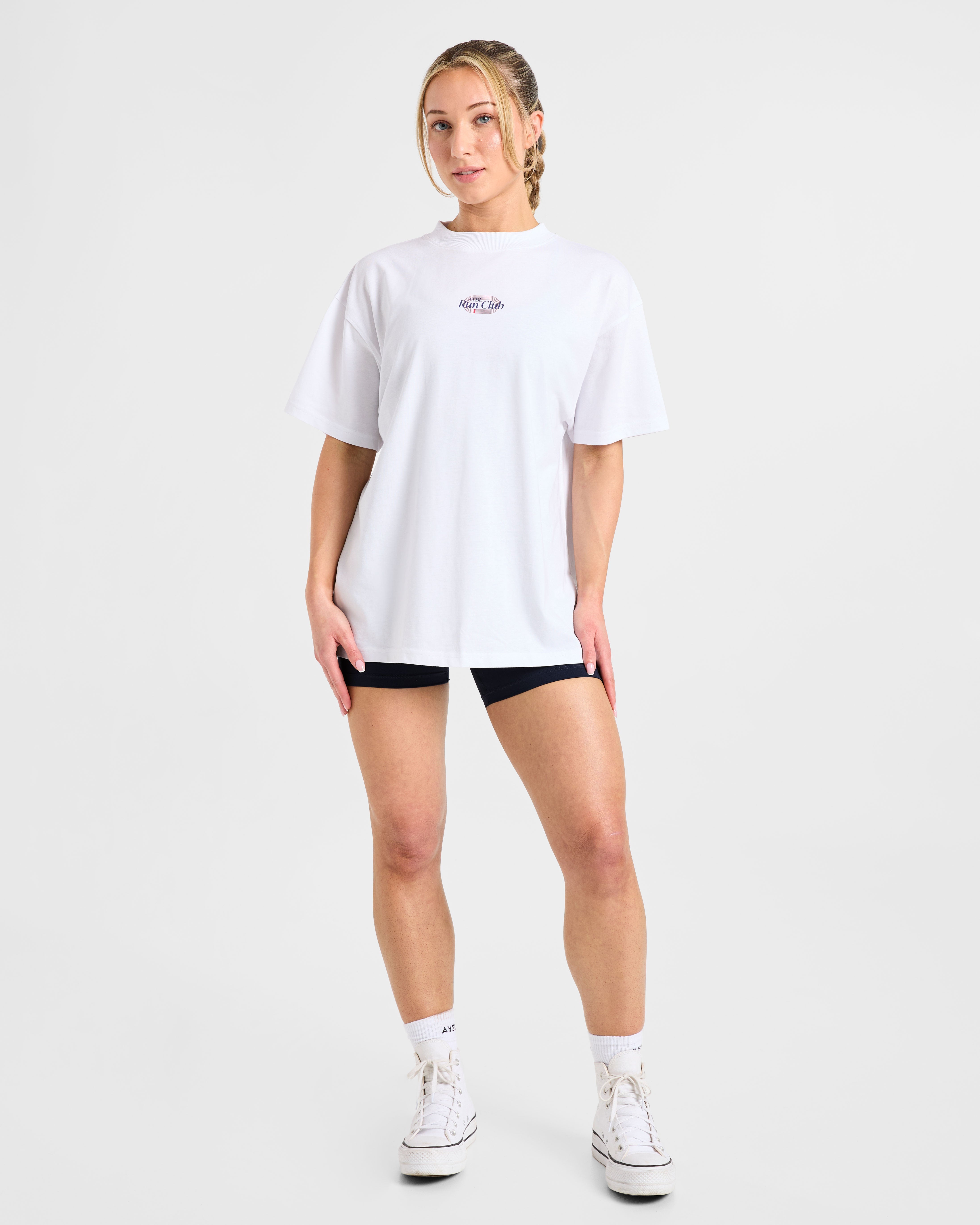 Run Club Oversized T Shirt - Weiß