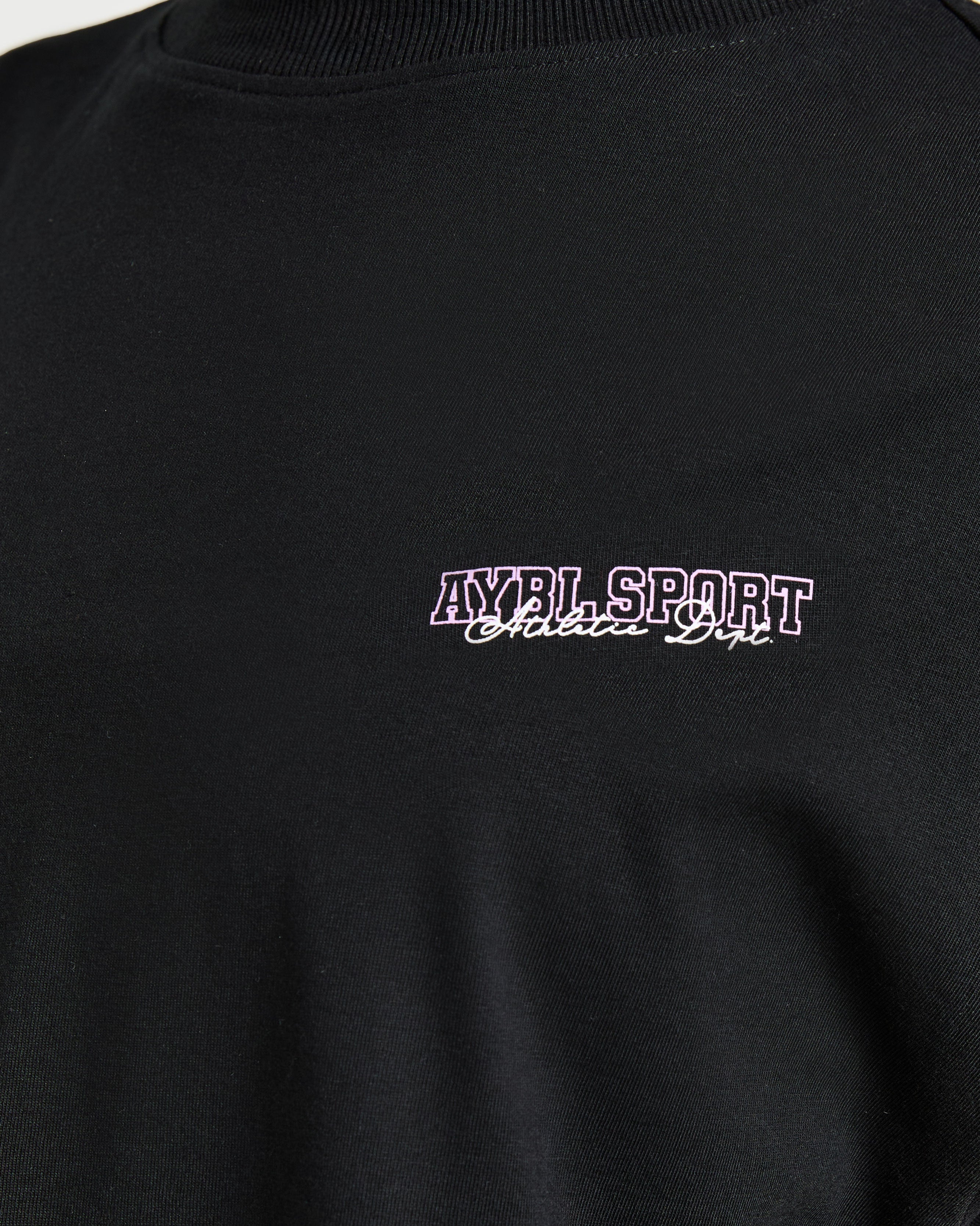 Varsity Dept Oversized T Shirt - Schwarz/Lilac