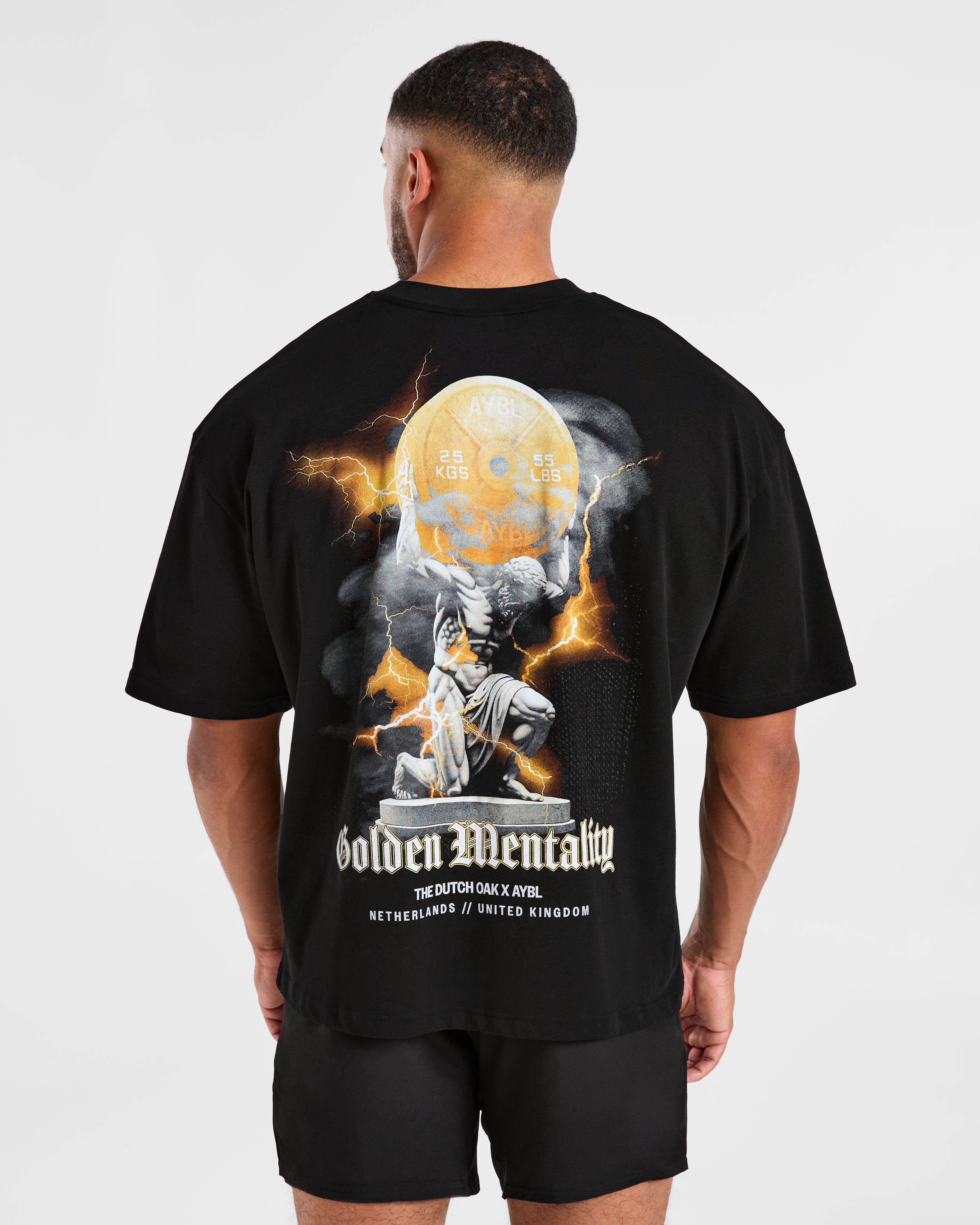 Wesley Vissers x Golden Mentality Oversized T Shirt - Schwarz