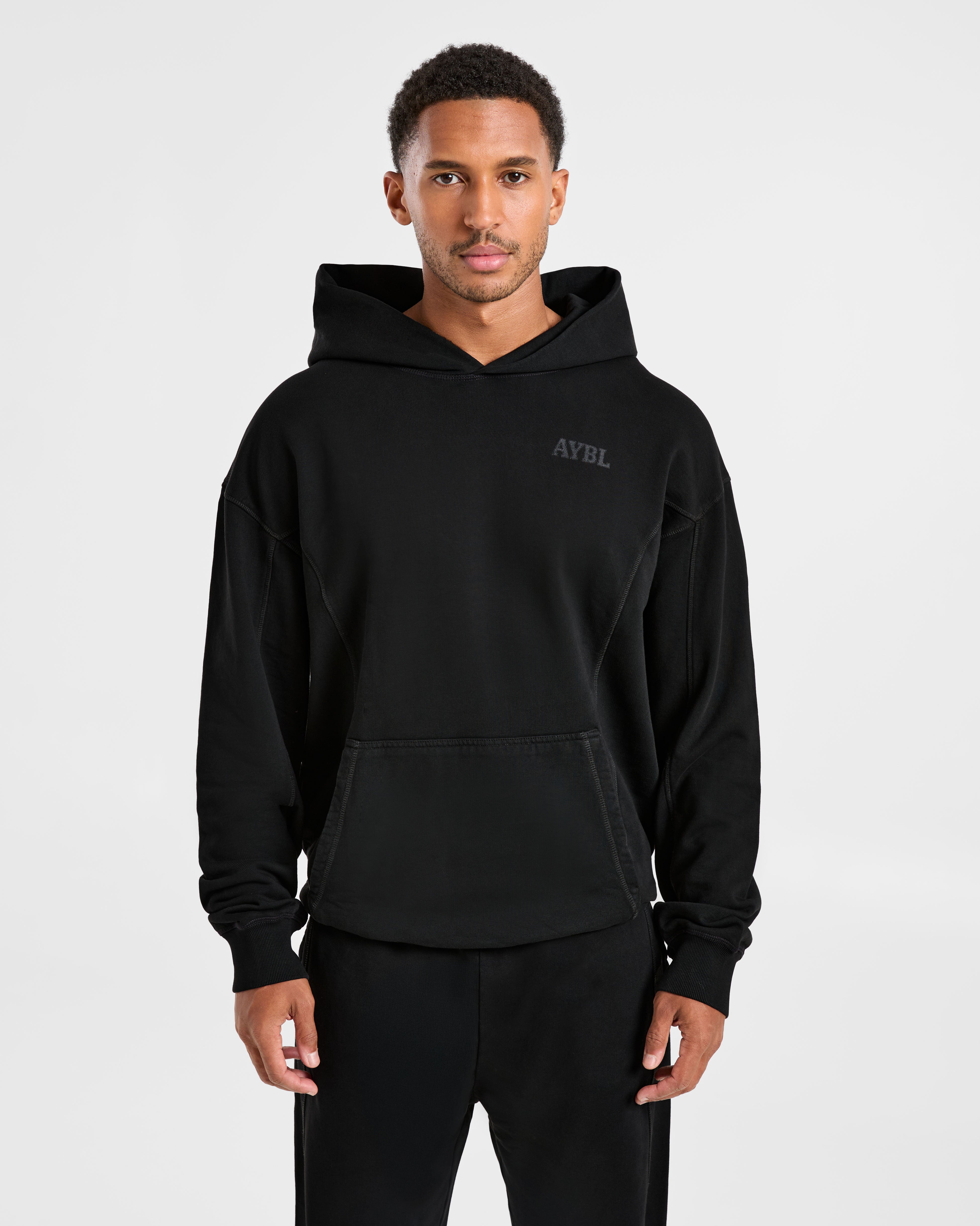 Lift Club Distressed Hoodie - Schwarz/Charcoal