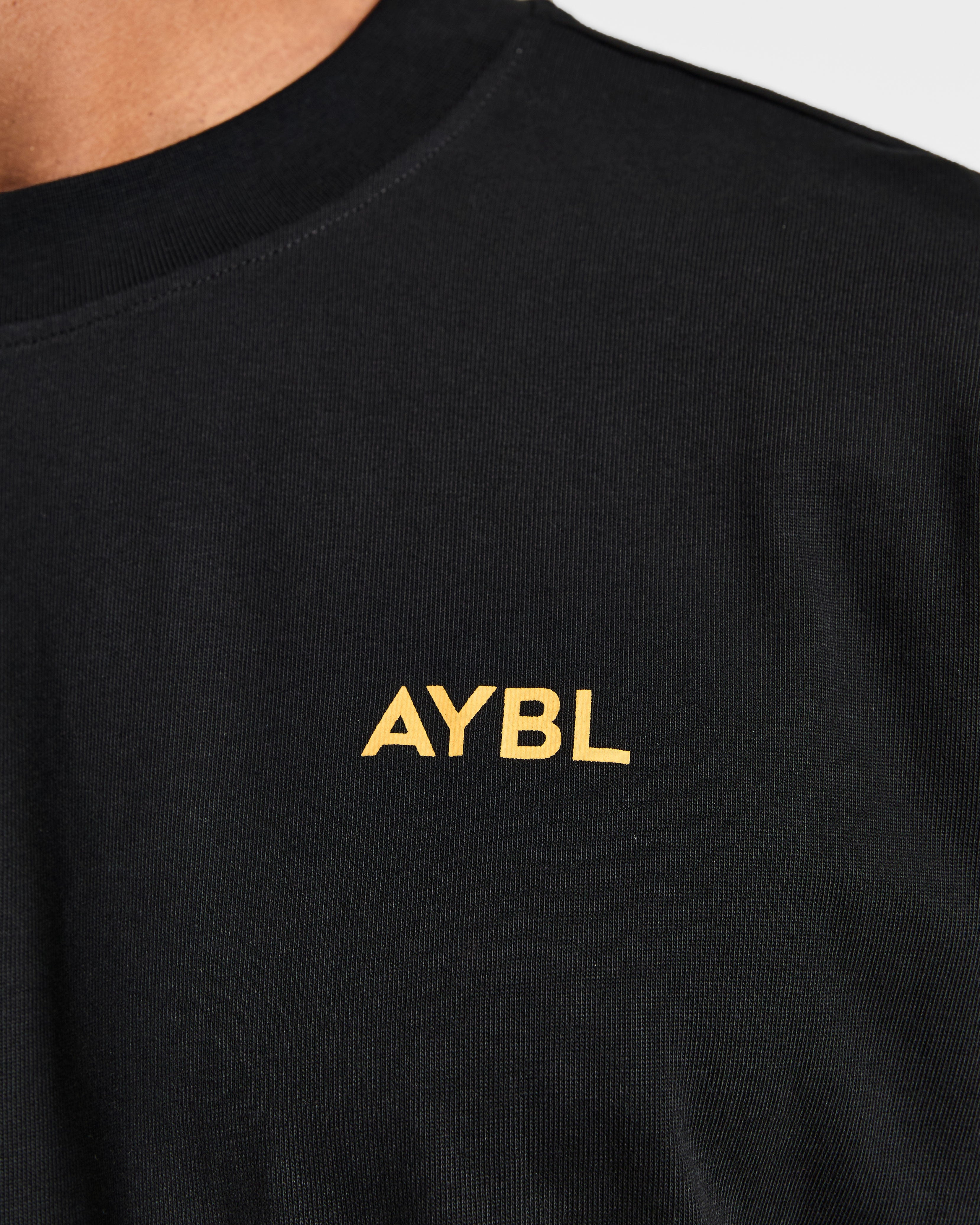 Essential Oversized T Shirt - Schwarz/Mango Gelb