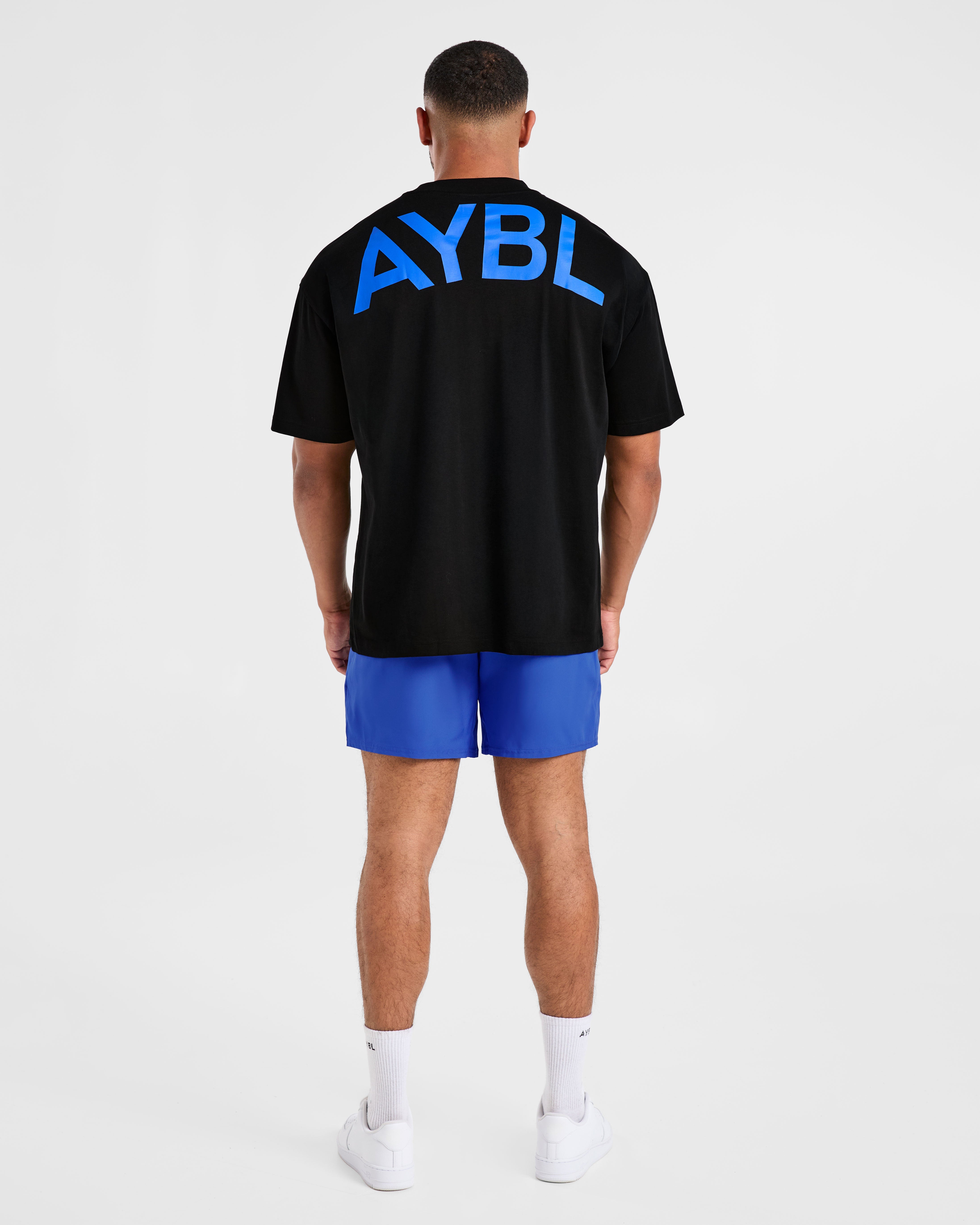Essential Oversized T Shirt - Schwarz/Cobalt