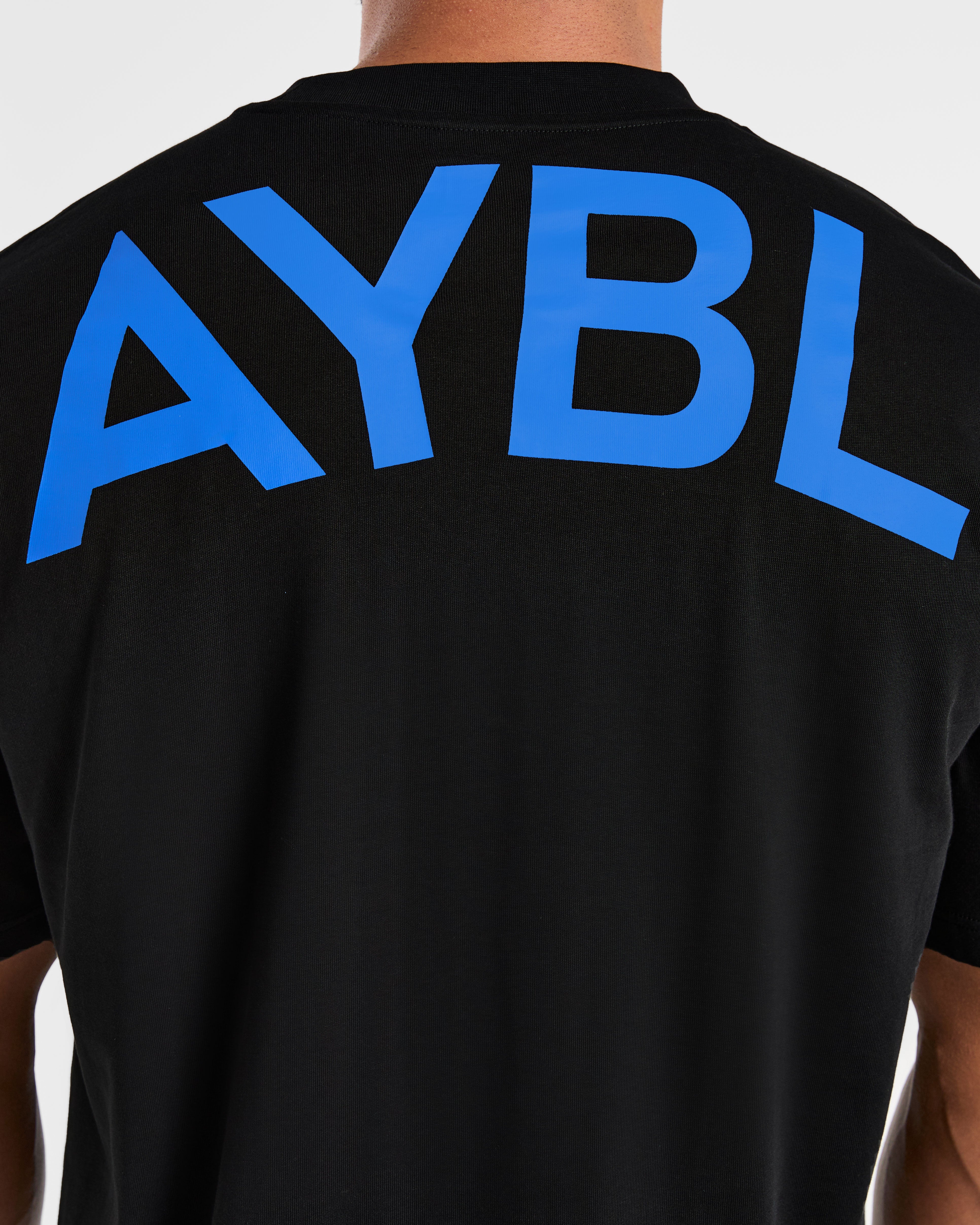 Essential Oversized T Shirt - Schwarz/Cobalt