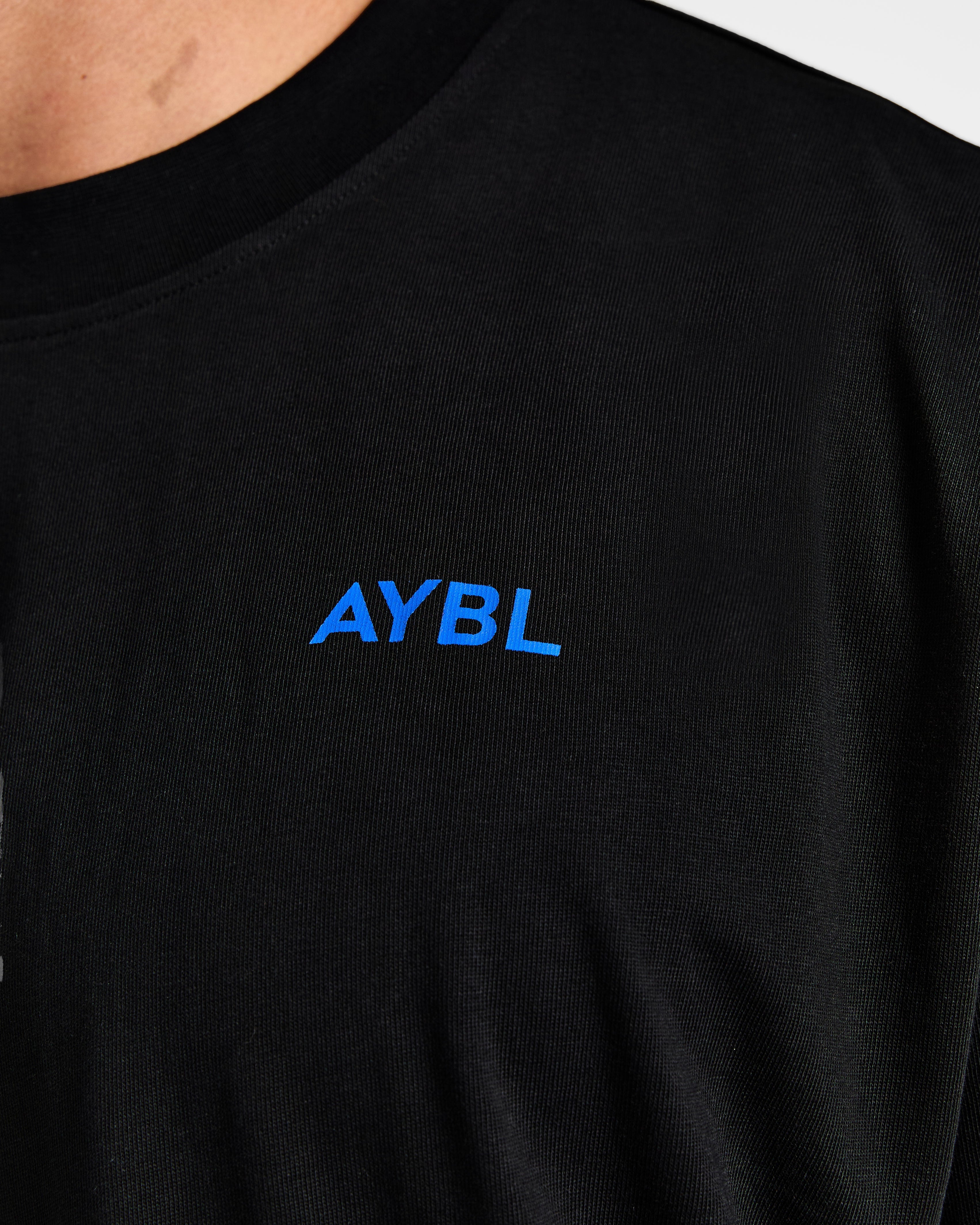 Essential Oversized T Shirt - Schwarz/Cobalt