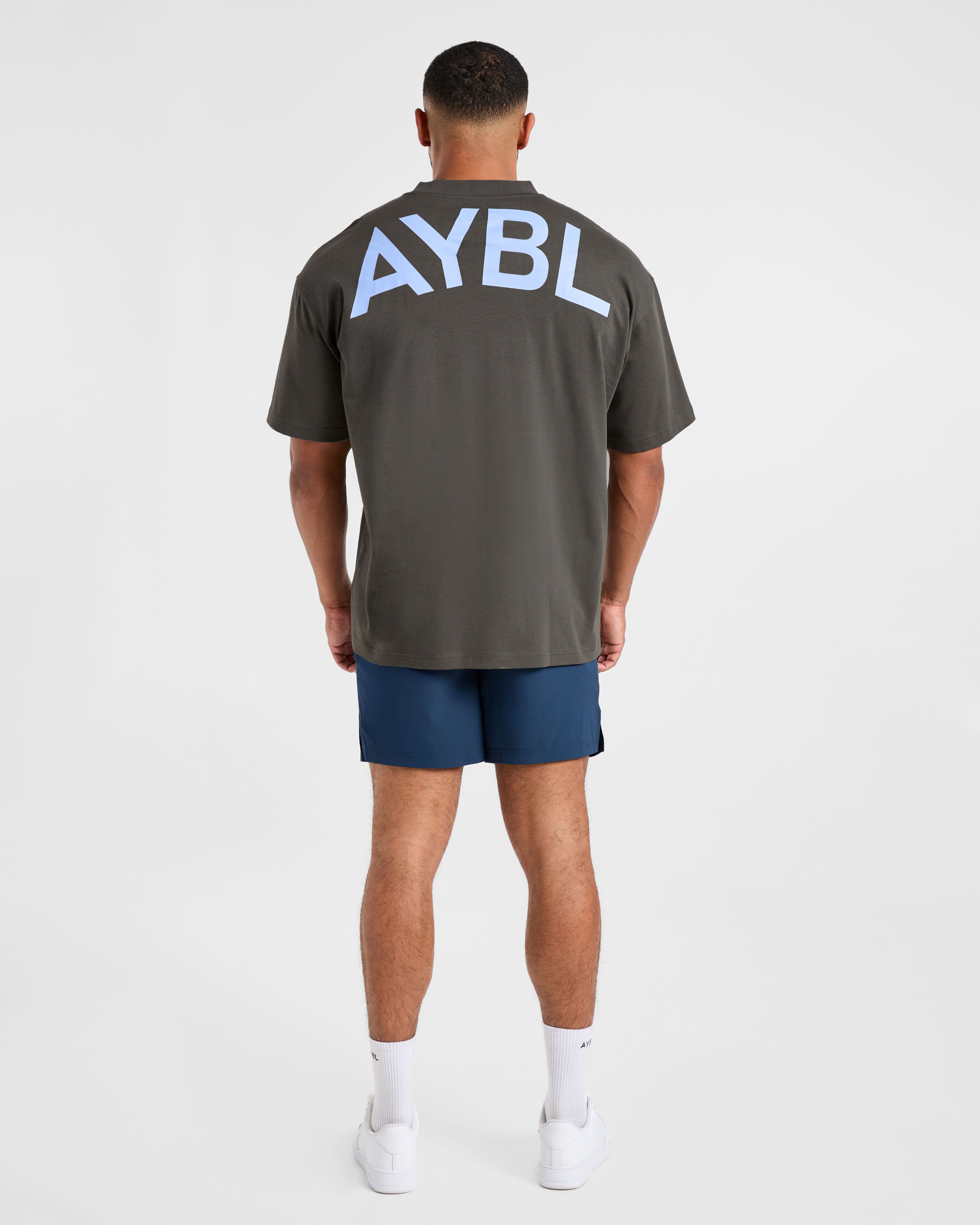 Essential Oversized T Shirt - Charcoal/Cornflower Blau