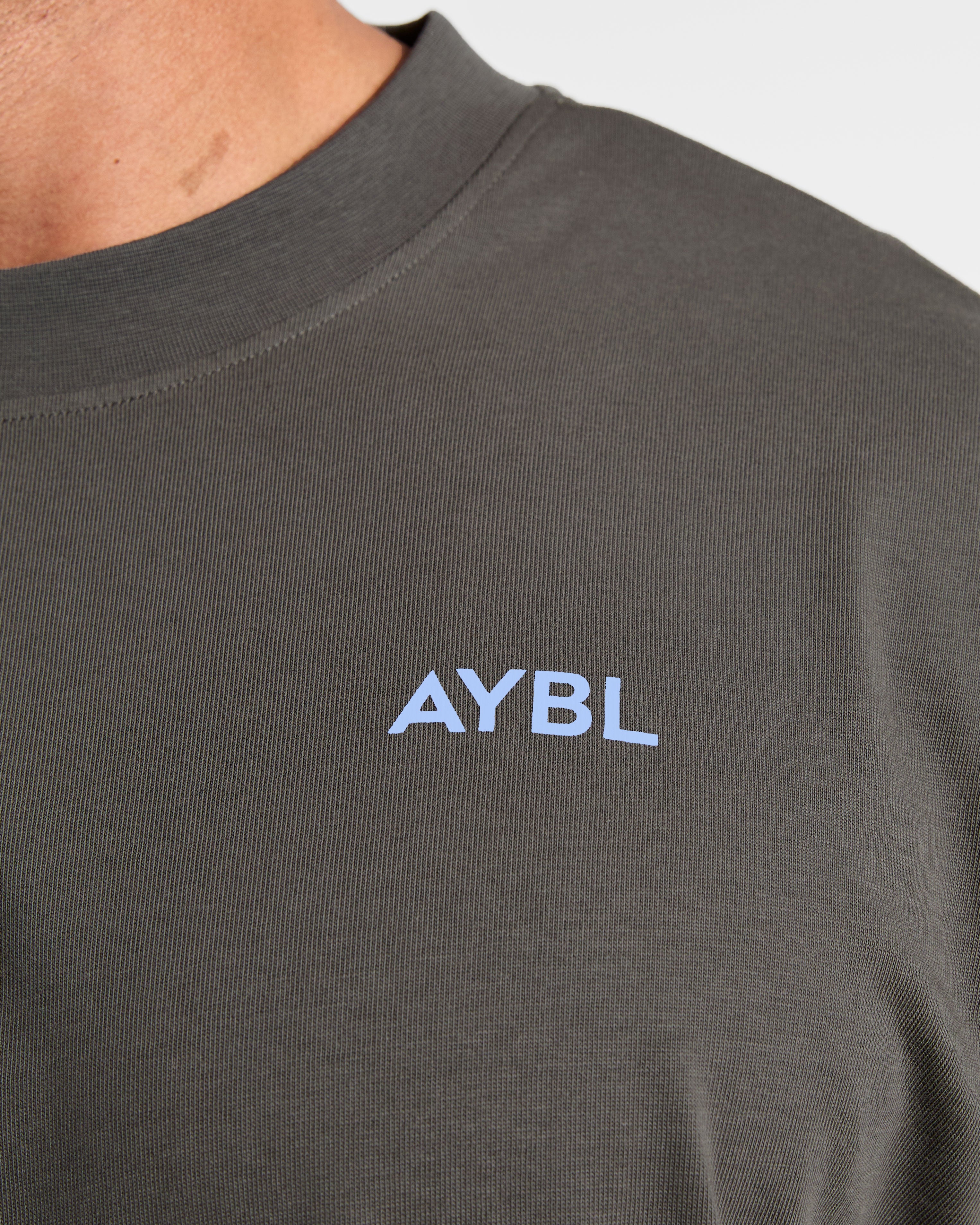 Essential Oversized T Shirt - Charcoal/Cornflower Blau