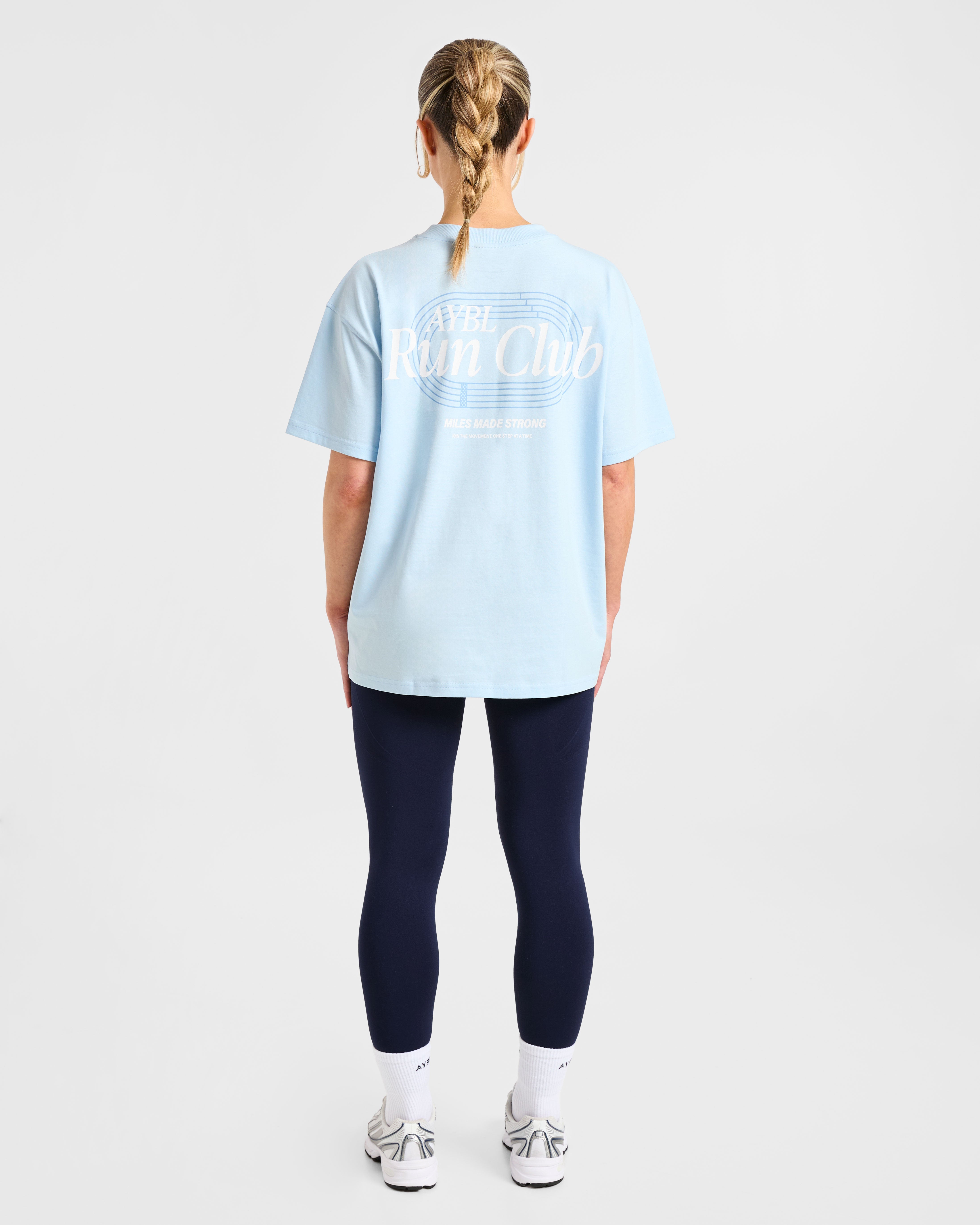 Run Club Oversized T Shirt - Blau