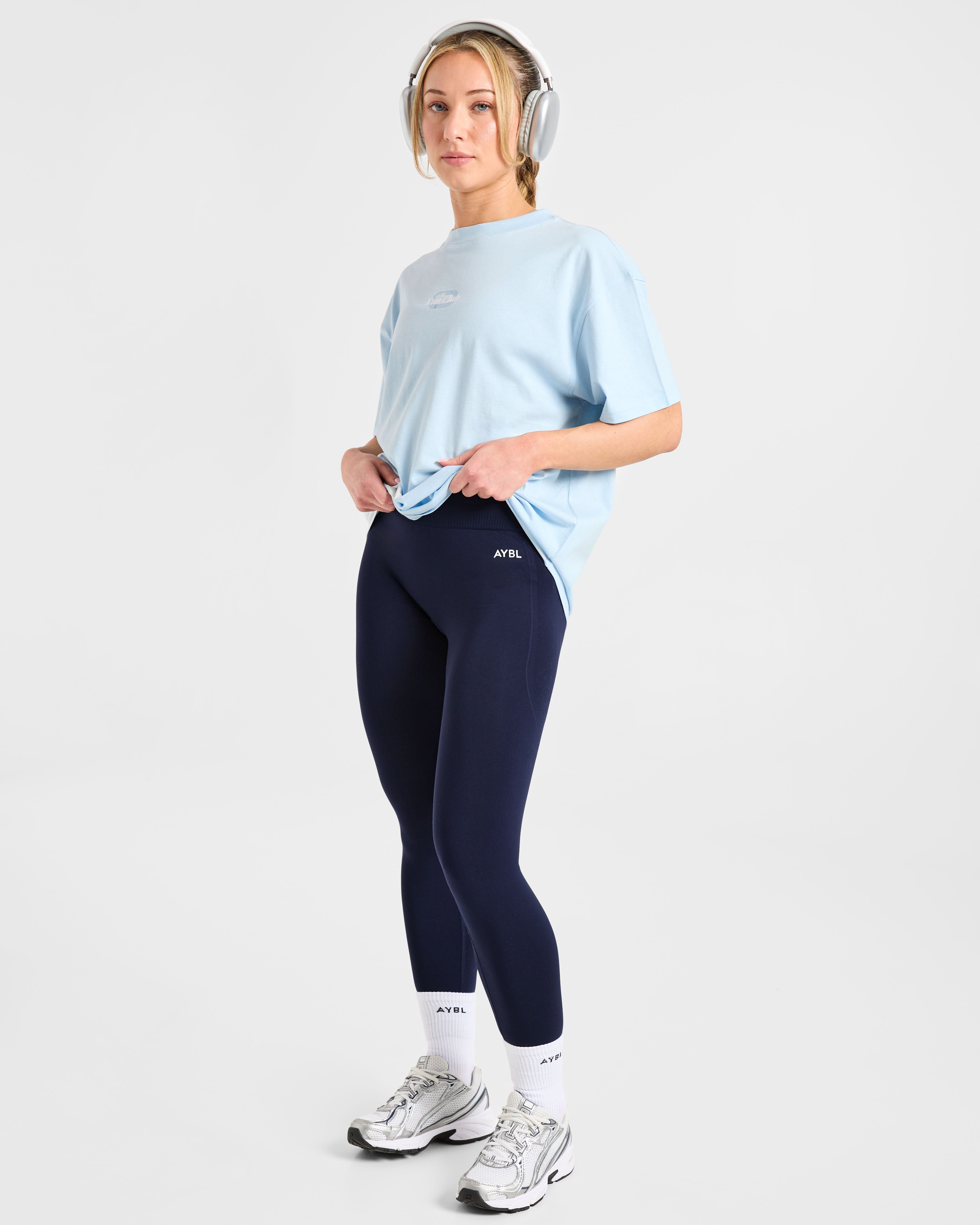 Run Club Oversized T Shirt - Blau