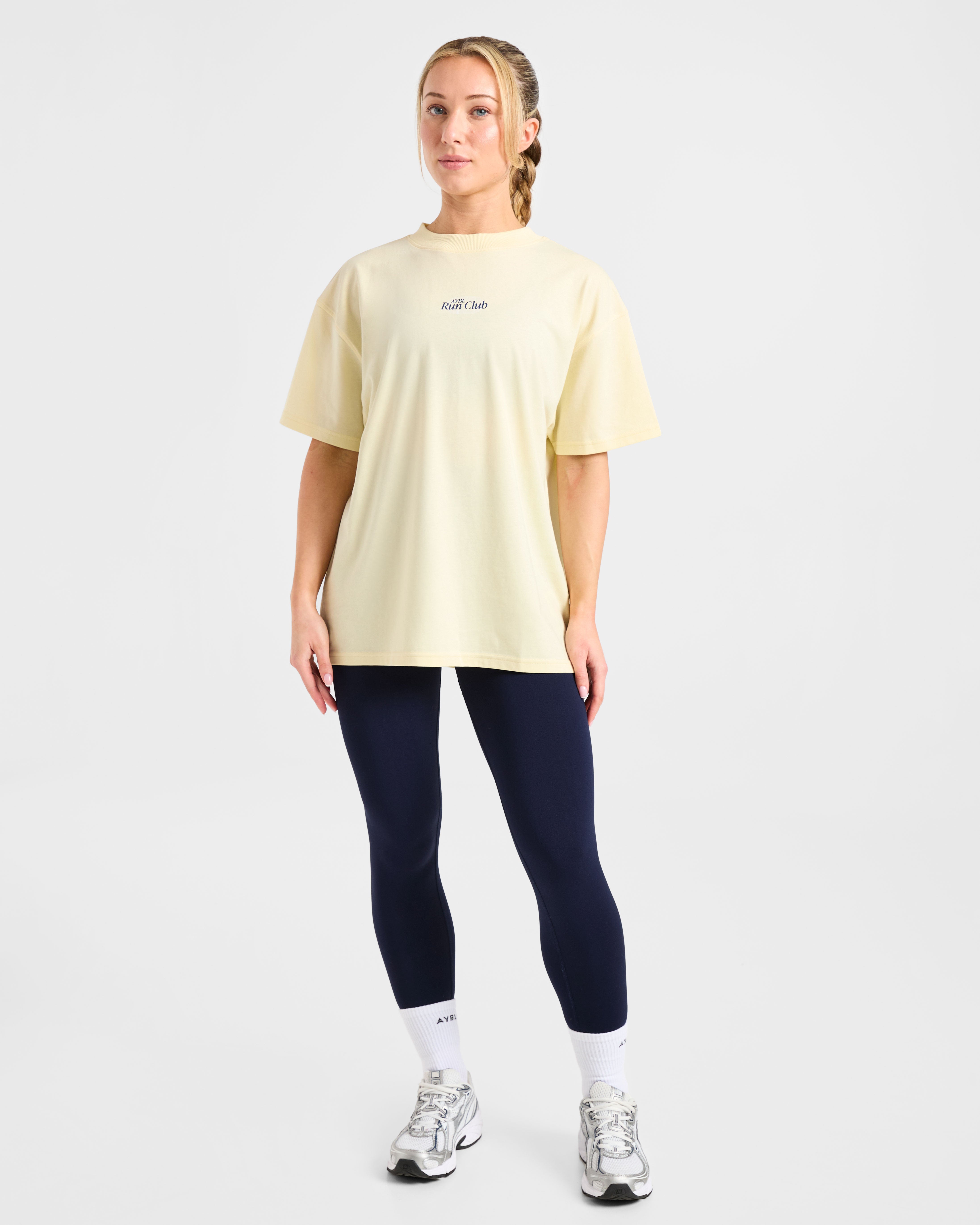 Run Club Oversized T Shirt - Butter Gelb