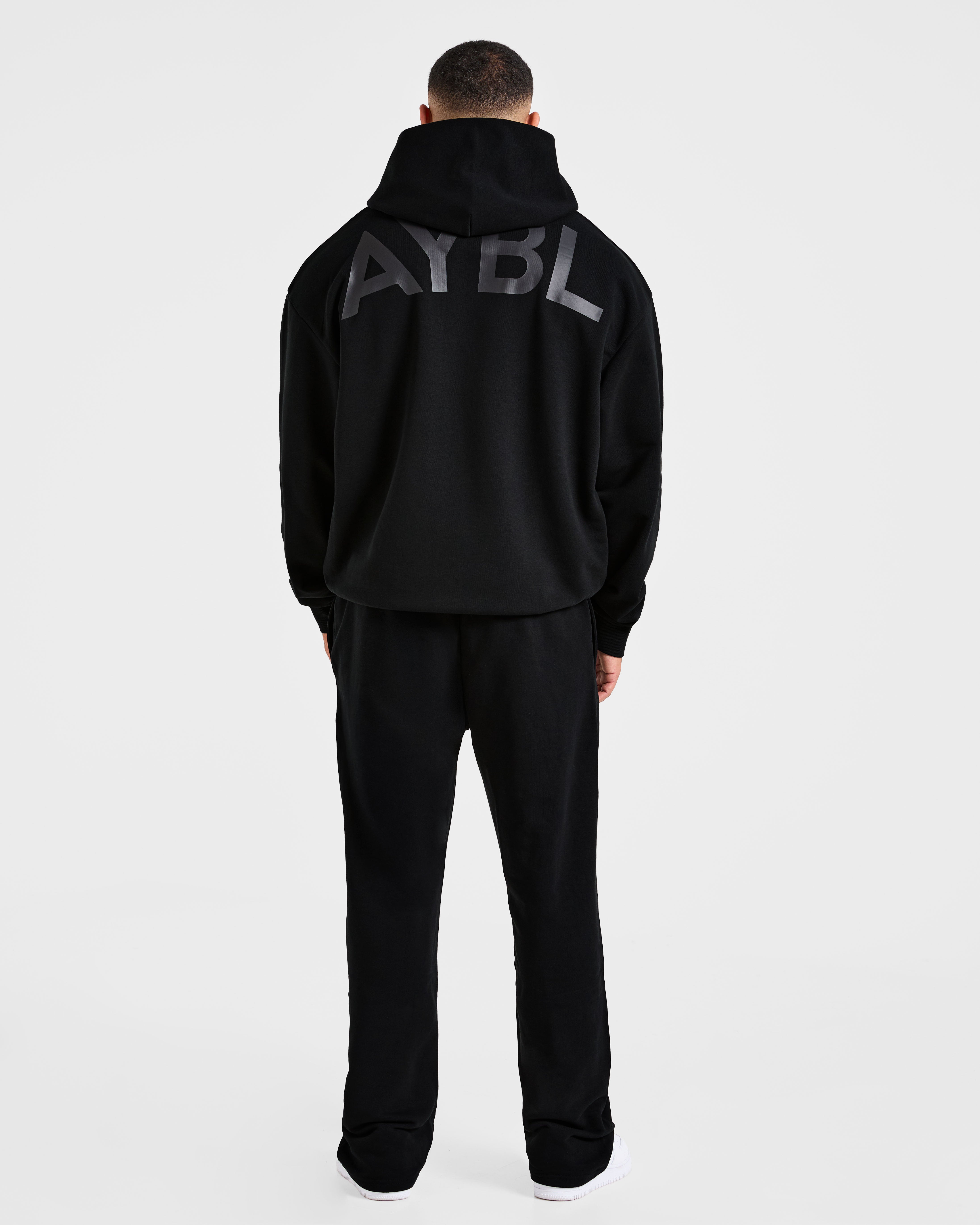 Essential Oversized Graphic Hoodie - Schwarz