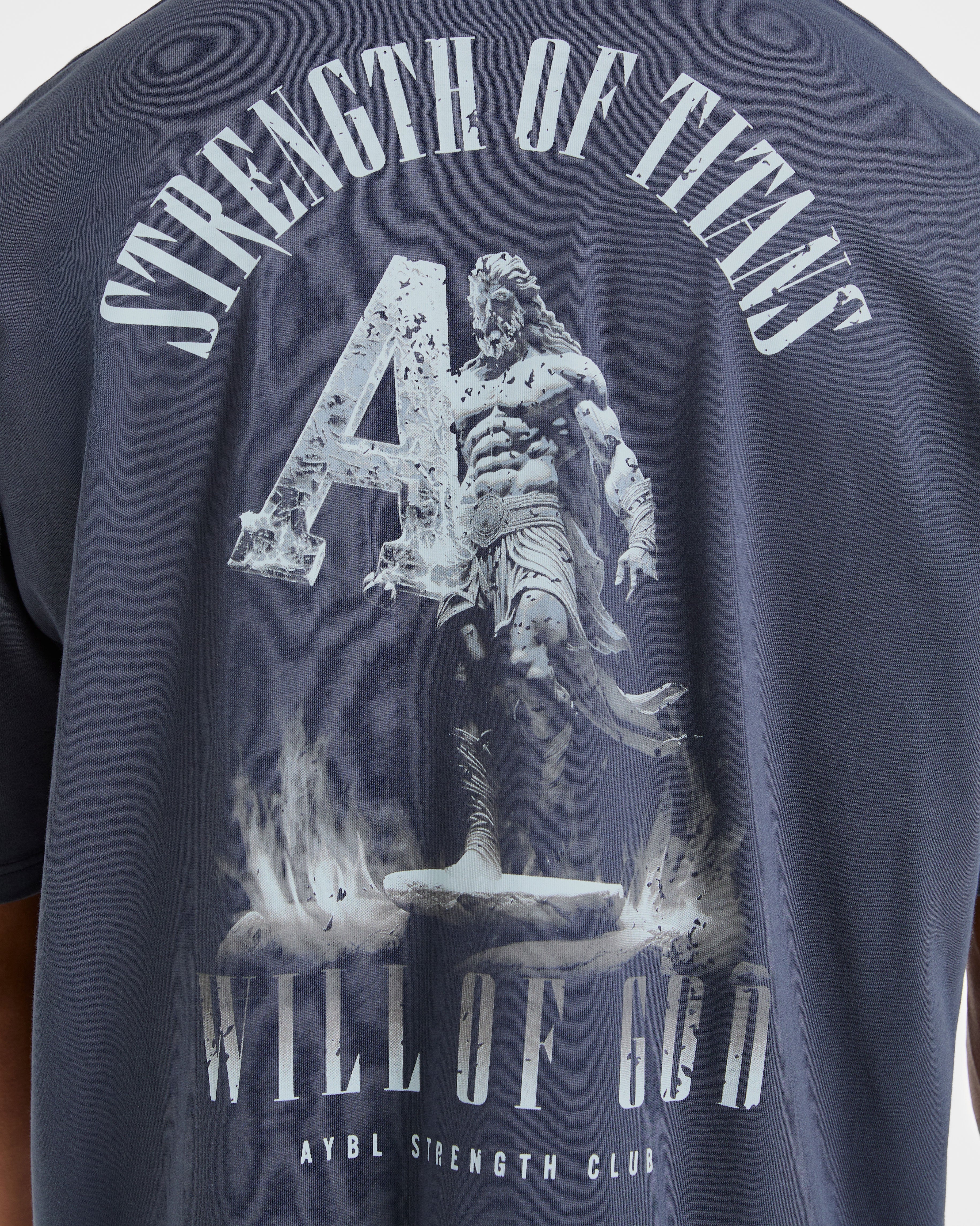 Strength Of Titans Oversized T Shirt - Deep Ocean Blau