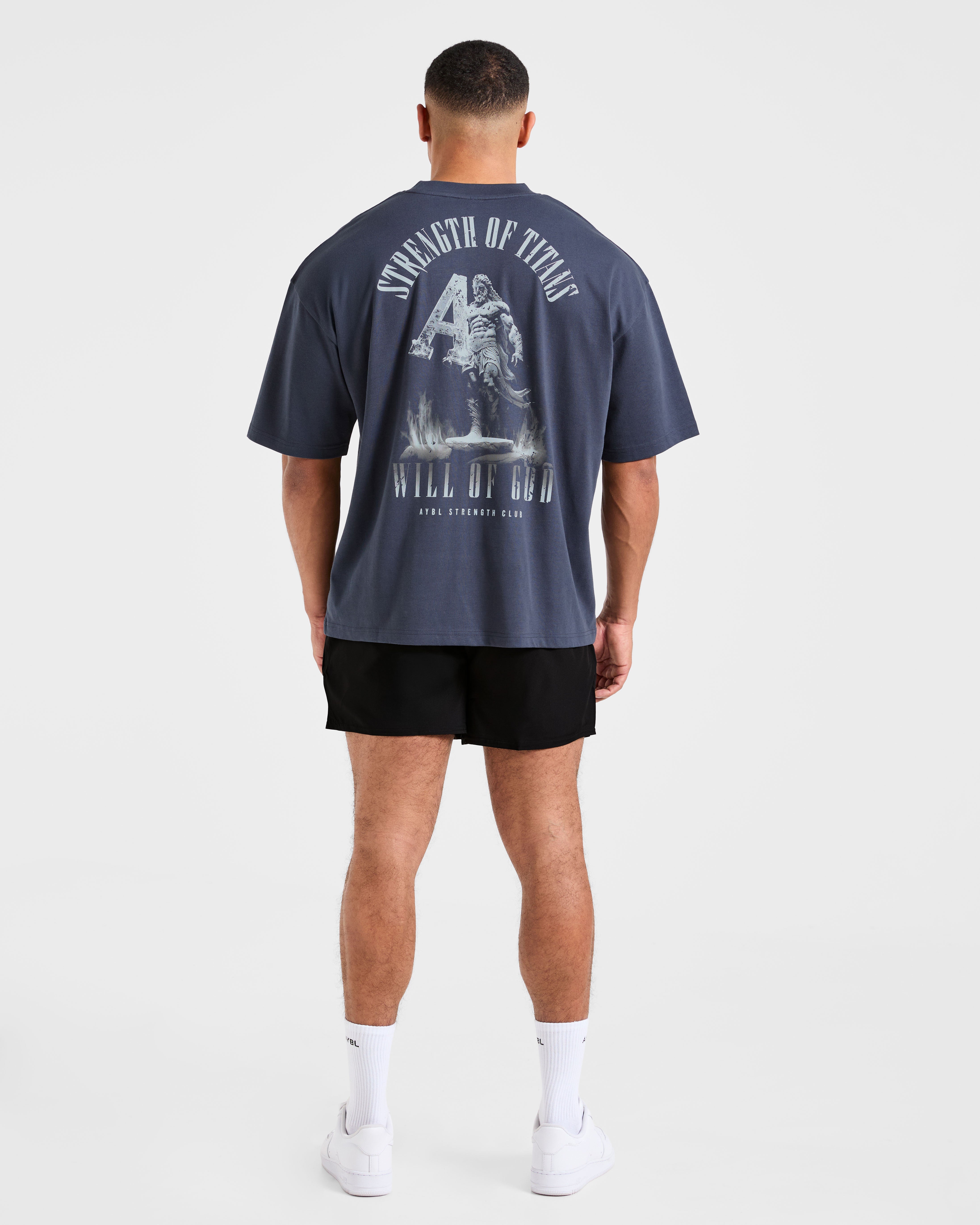Strength Of Titans Oversized T Shirt - Deep Ocean Blau