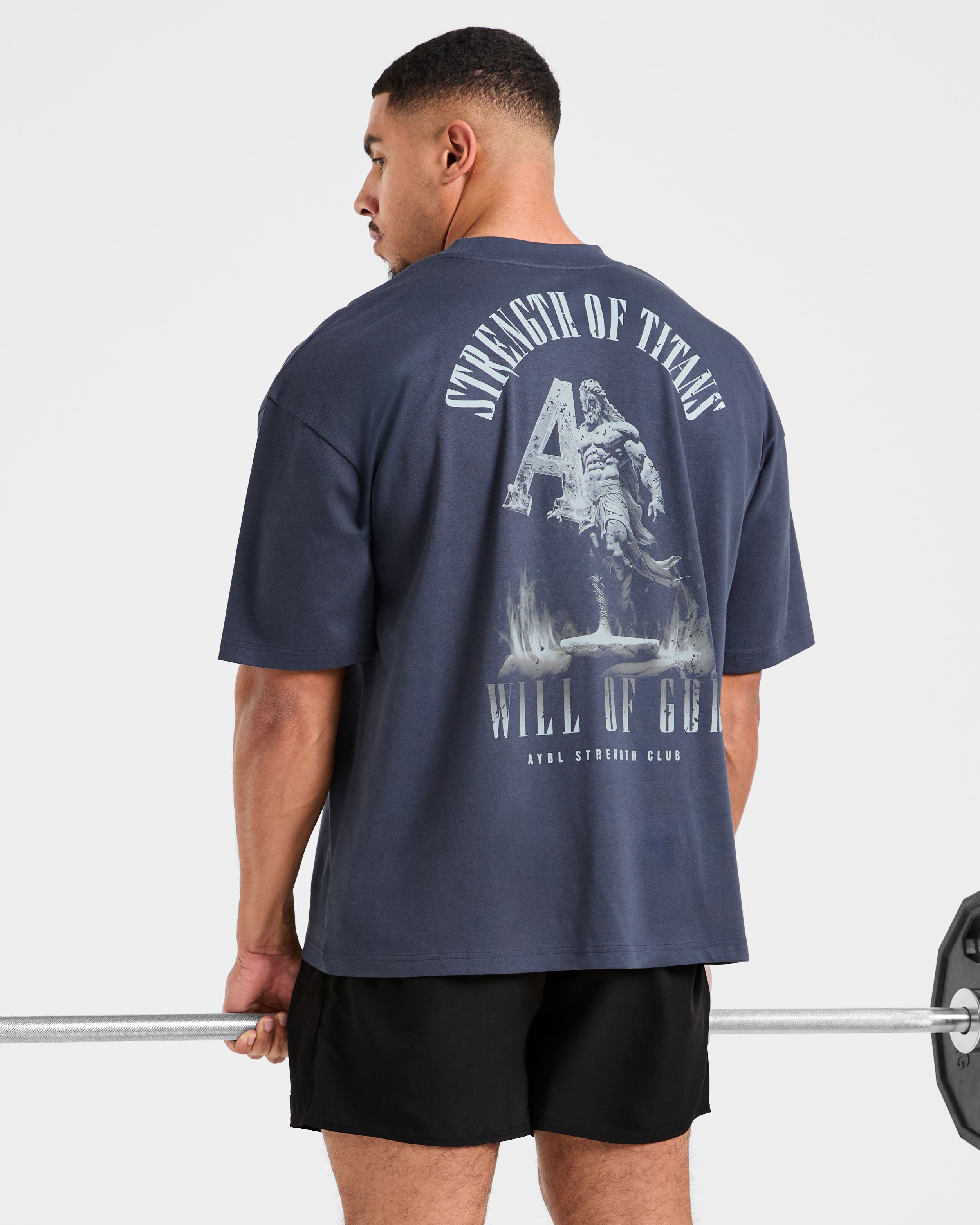 Strength Of Titans Oversized T Shirt - Deep Ocean Blau
