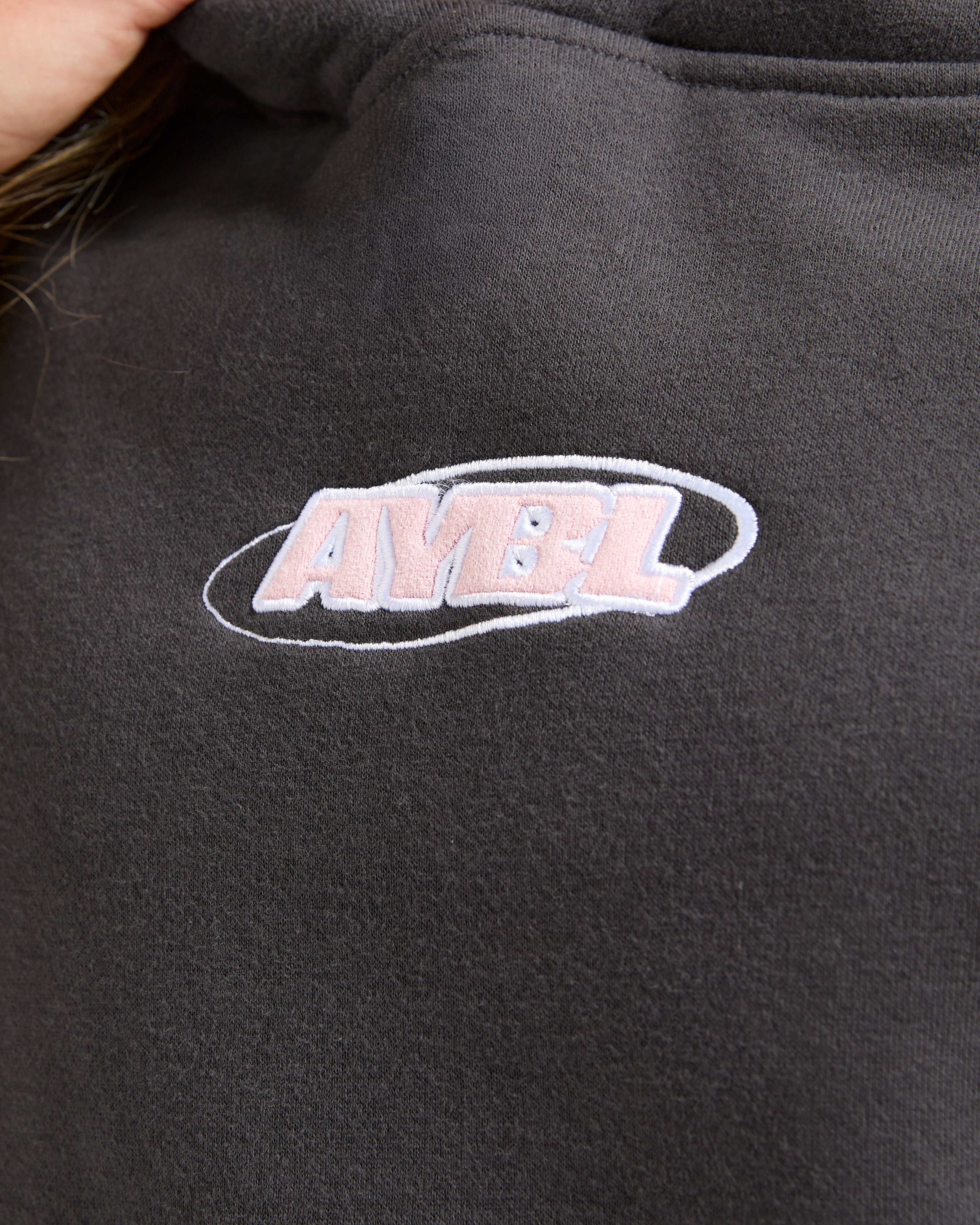 Sports Essentials Oversized Hoodie - Charcoal/Rosa