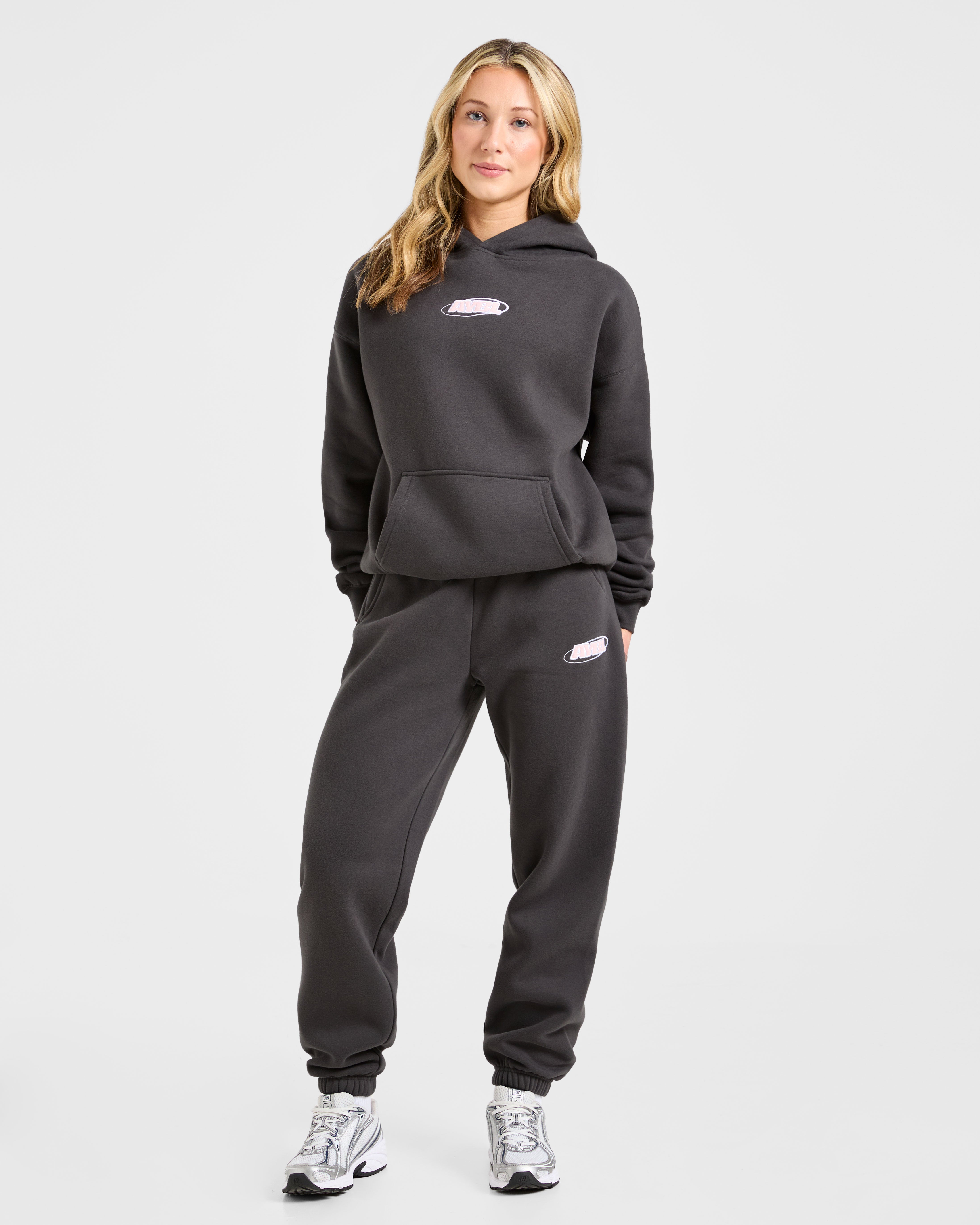 Sports Essentials Oversized Joggers - Charcoal/Rosa