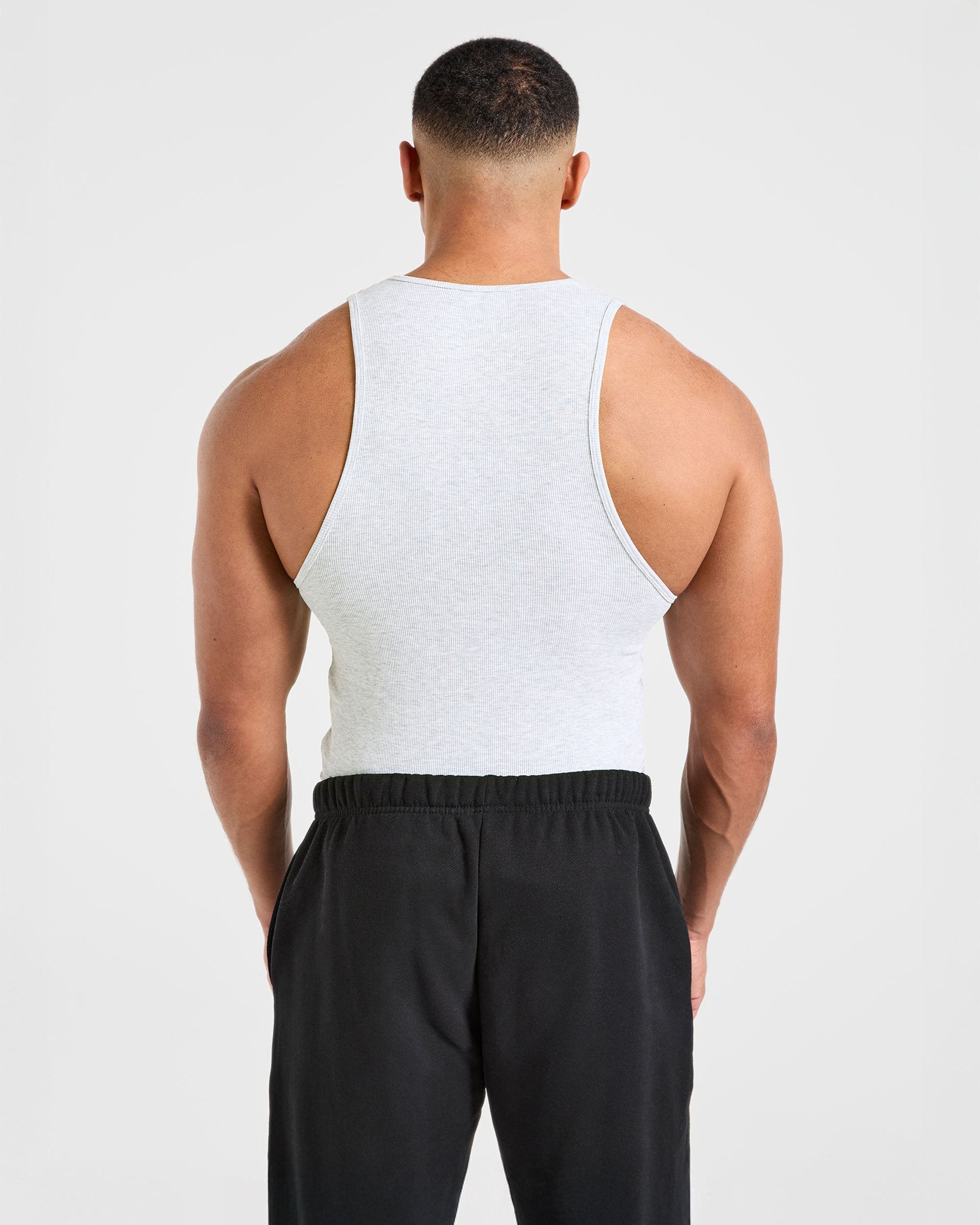Muscle Ribbed Tank - Light Grau Marl