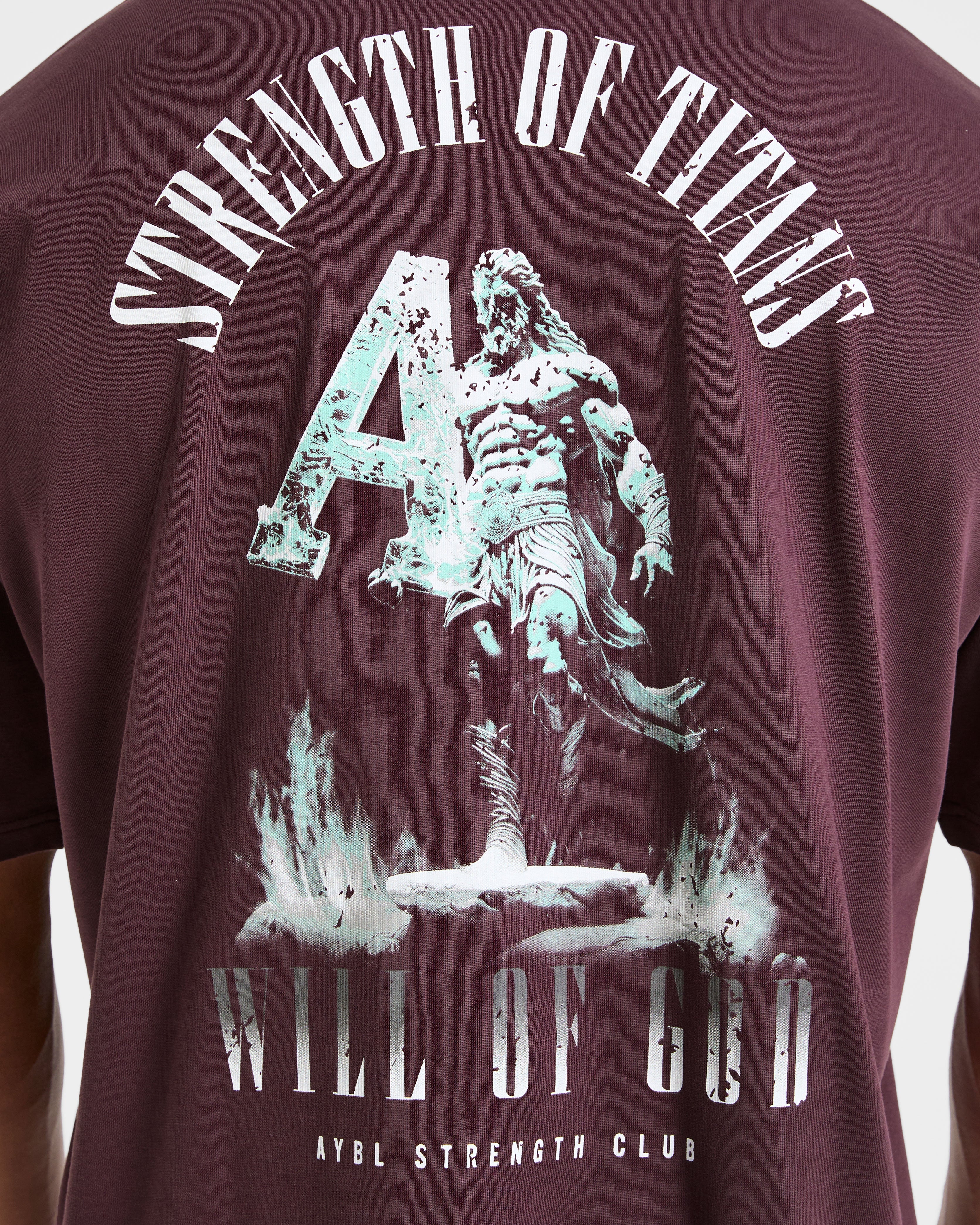 Strength Of Titans Oversized T Shirt - Smoke Beere