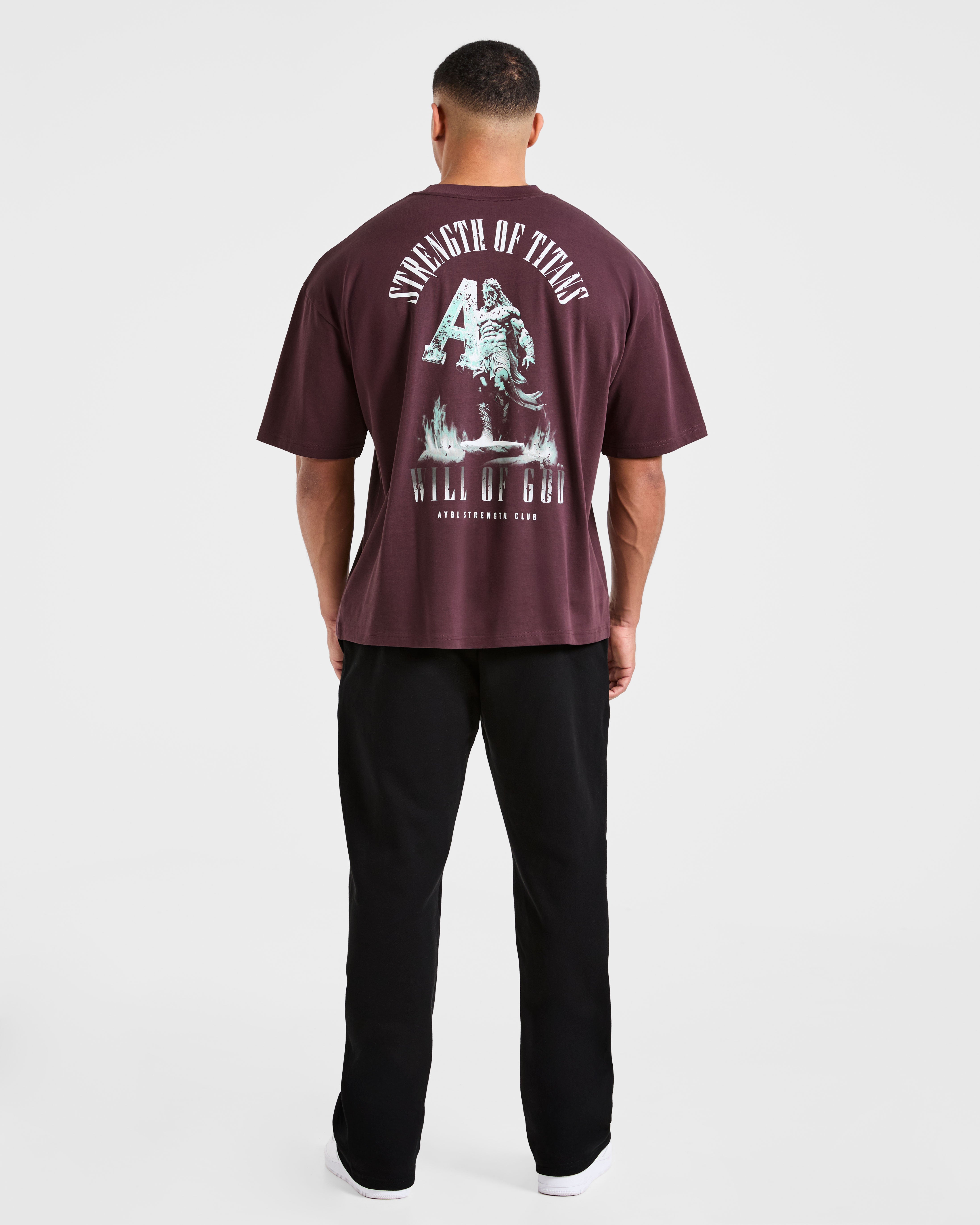 Strength Of Titans Oversized T Shirt - Smoke Beere