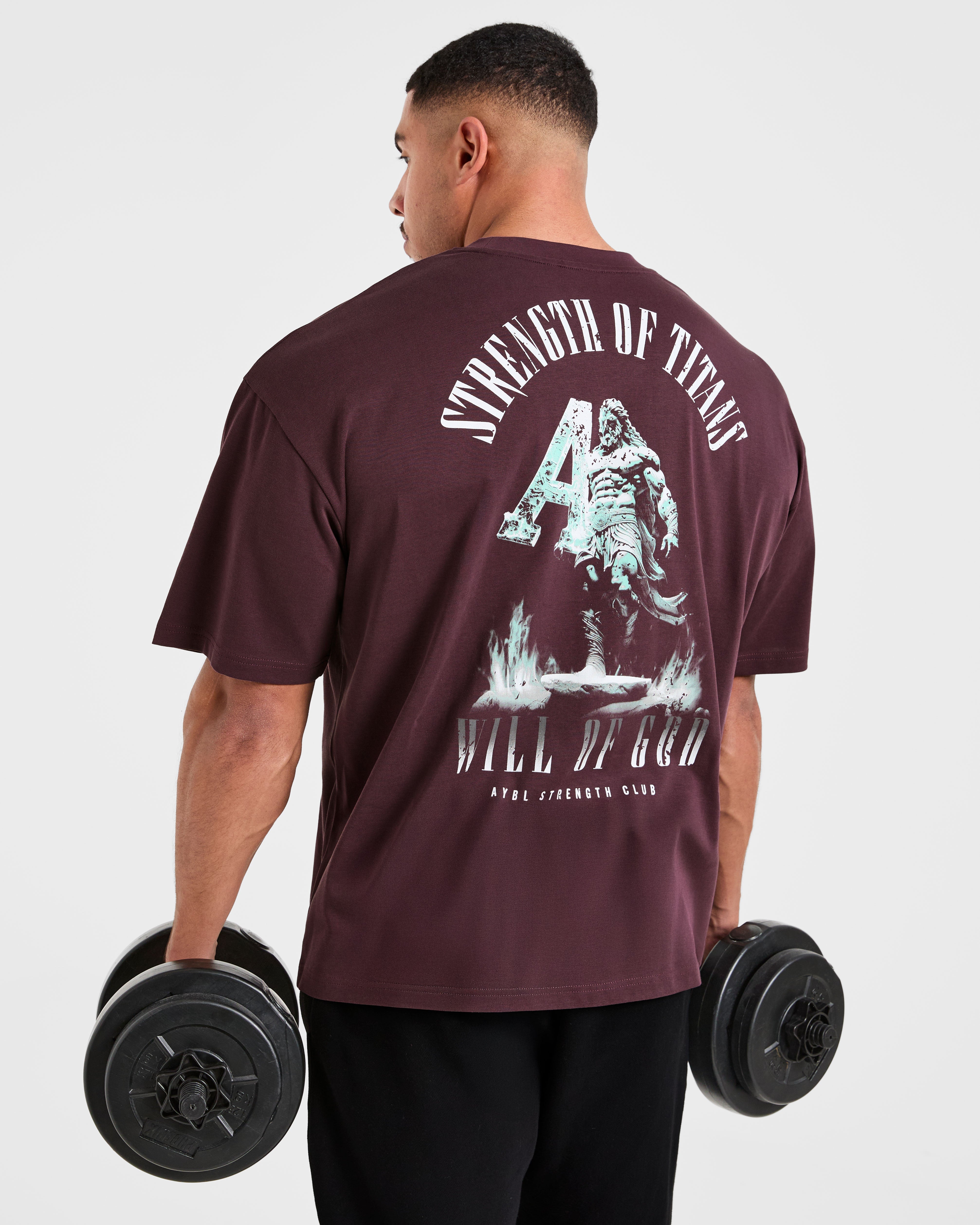 Strength Of Titans Oversized T Shirt - Smoke Beere