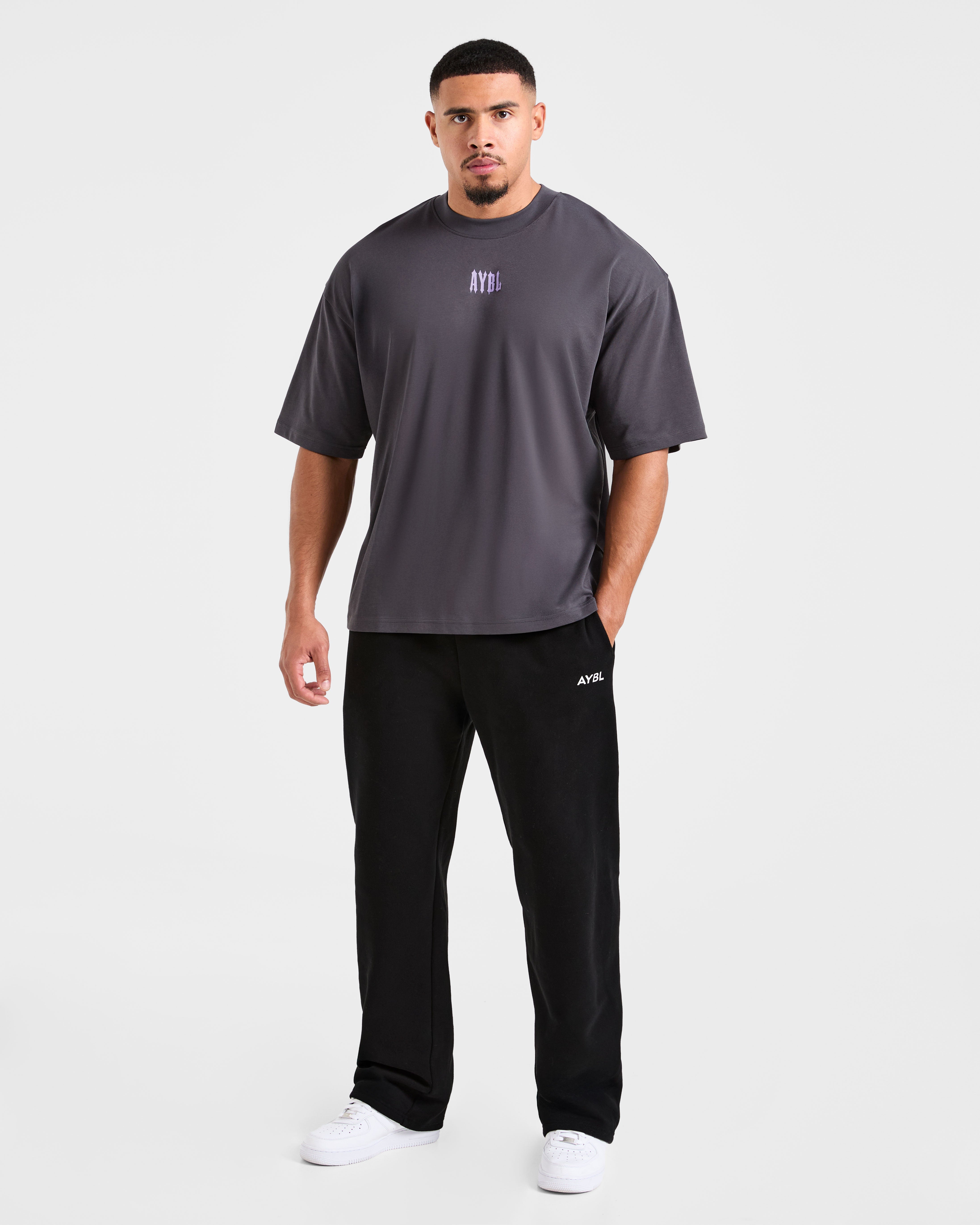 Hunt Your Goals Oversized T Shirt - Deep Charcoal