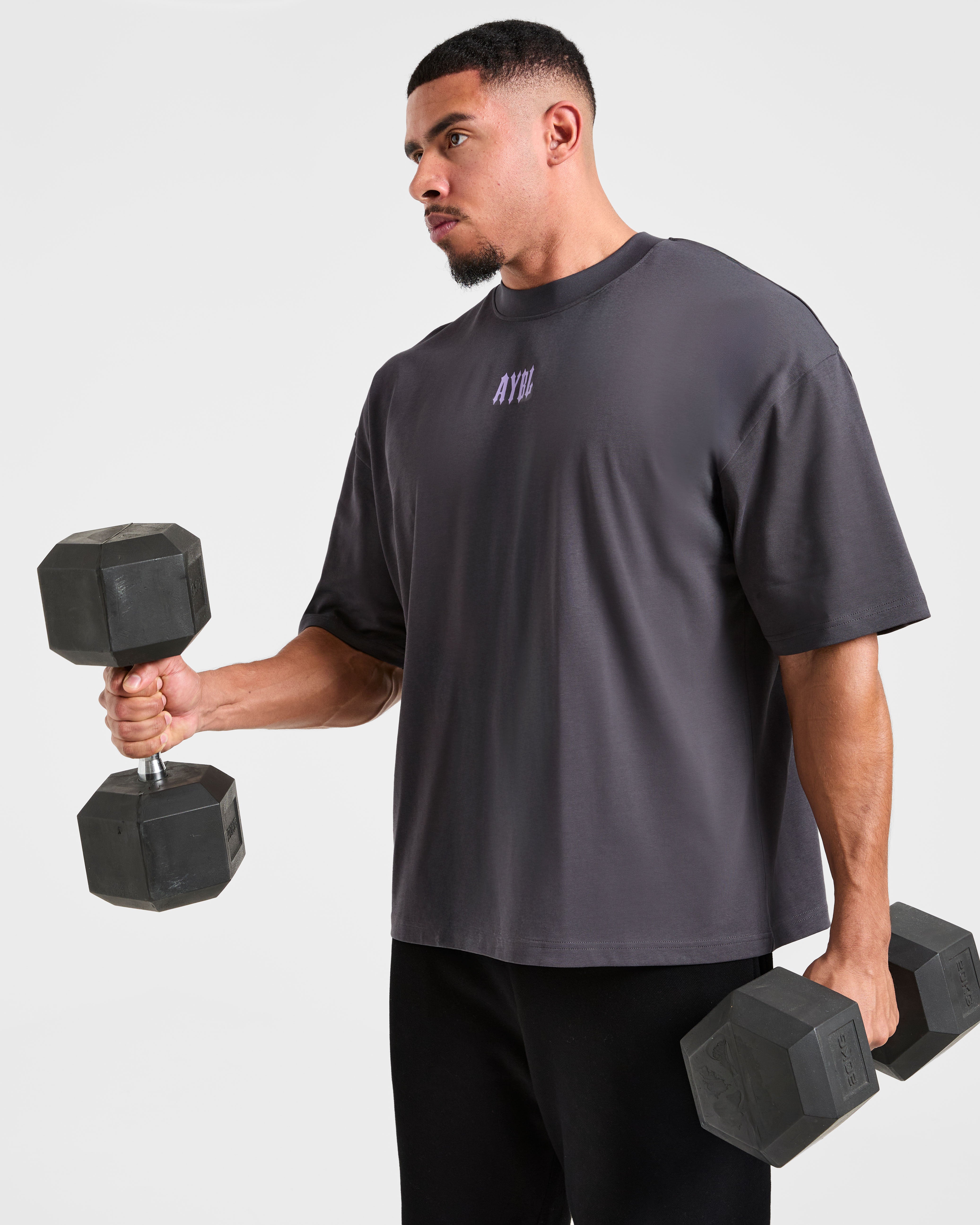 Hunt Your Goals Oversized T Shirt - Deep Charcoal