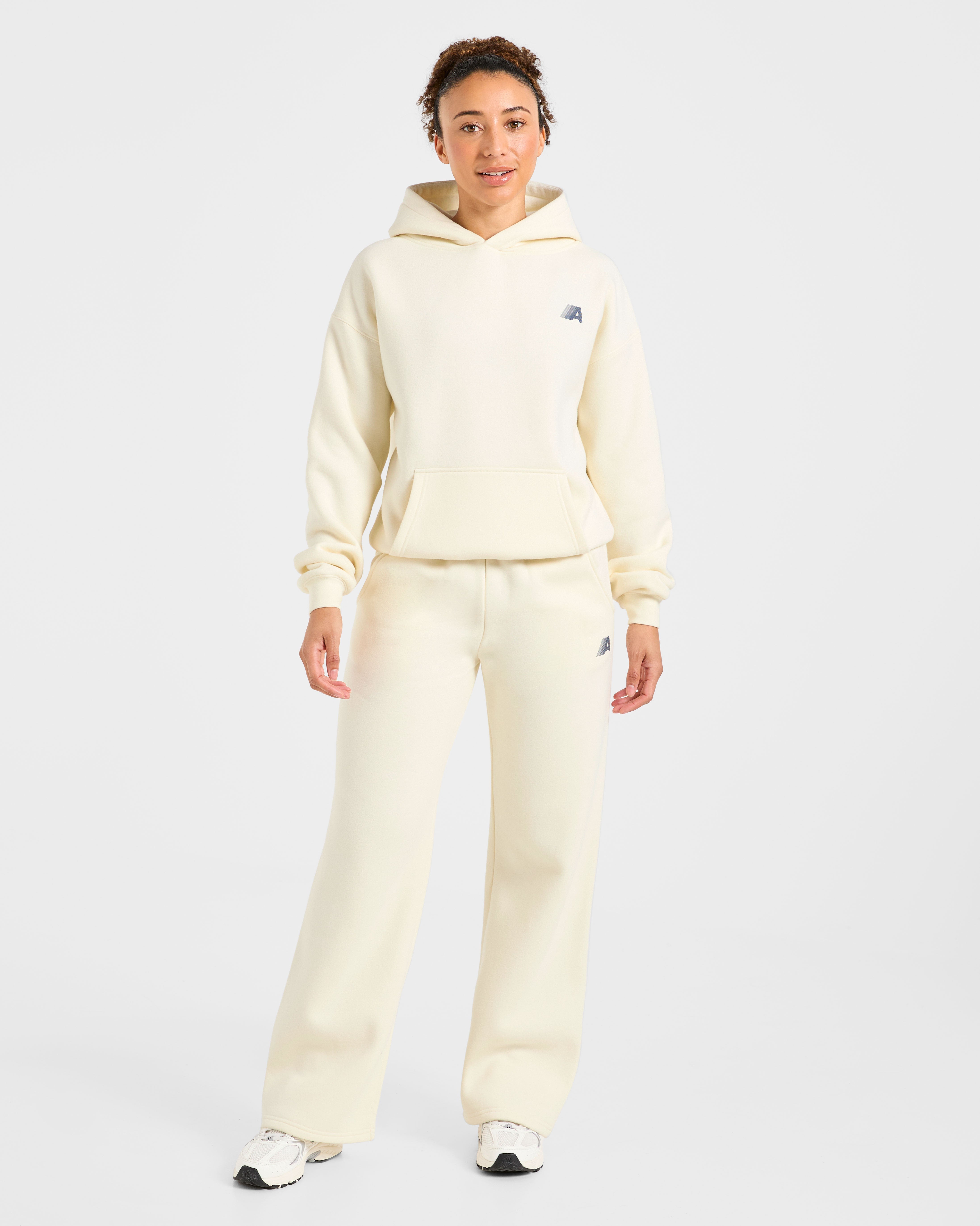 Retro Athletics Oversized Hoodie - Butter Gelb/Navy