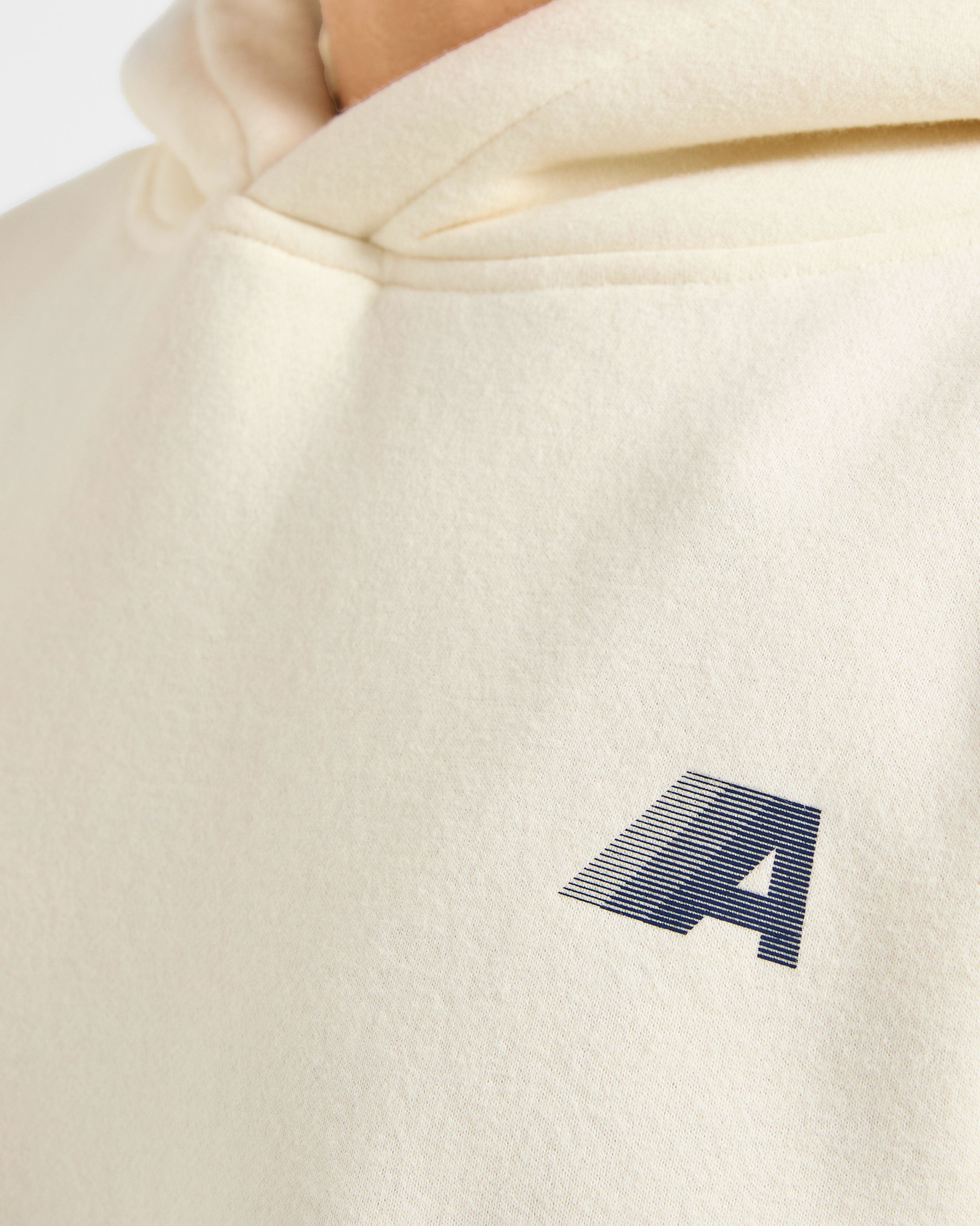 Retro Athletics Oversized Hoodie - Butter Gelb/Navy