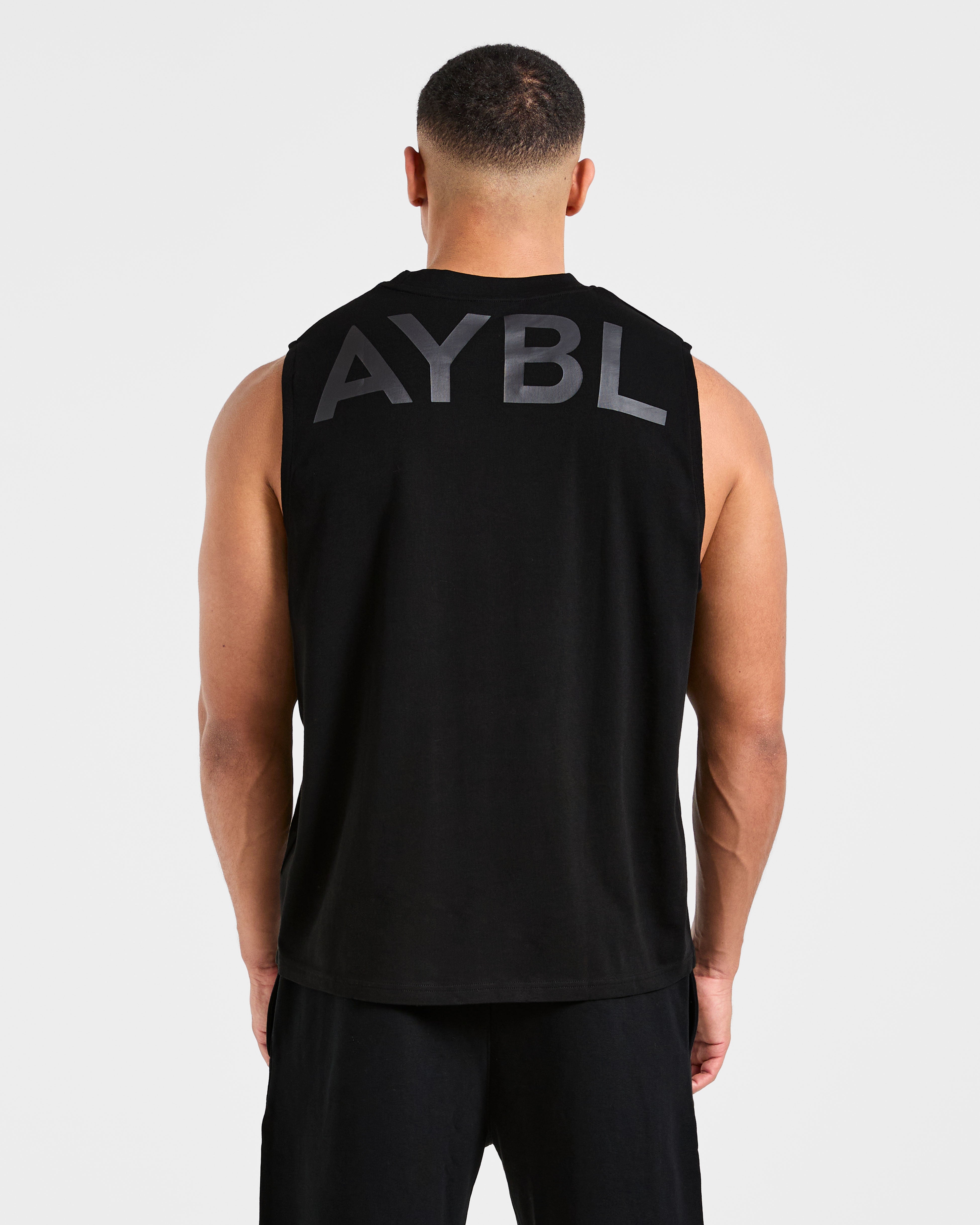 Essential Oversized Graphic Tank - Schwarz