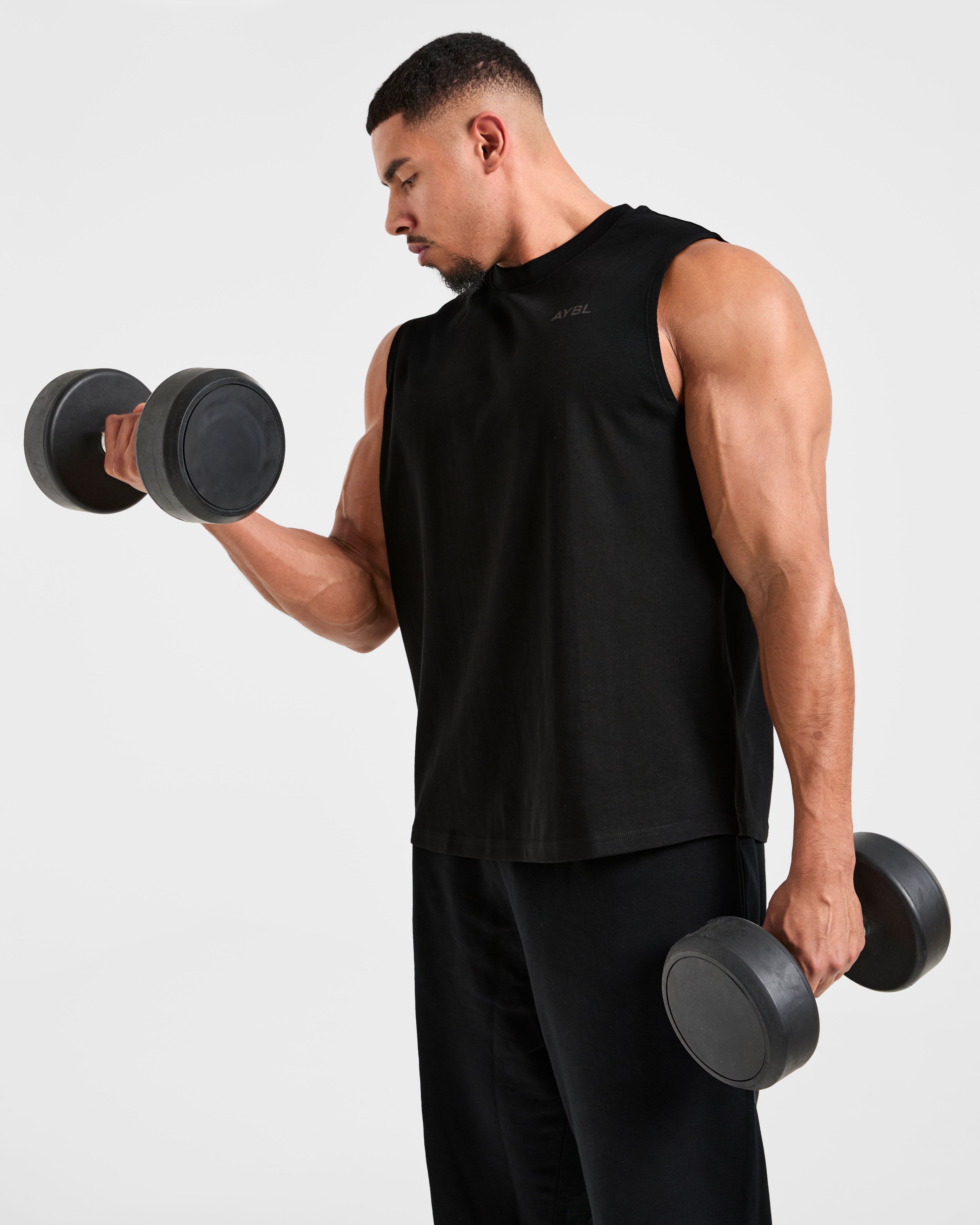 Essential Oversized Graphic Tank - Schwarz