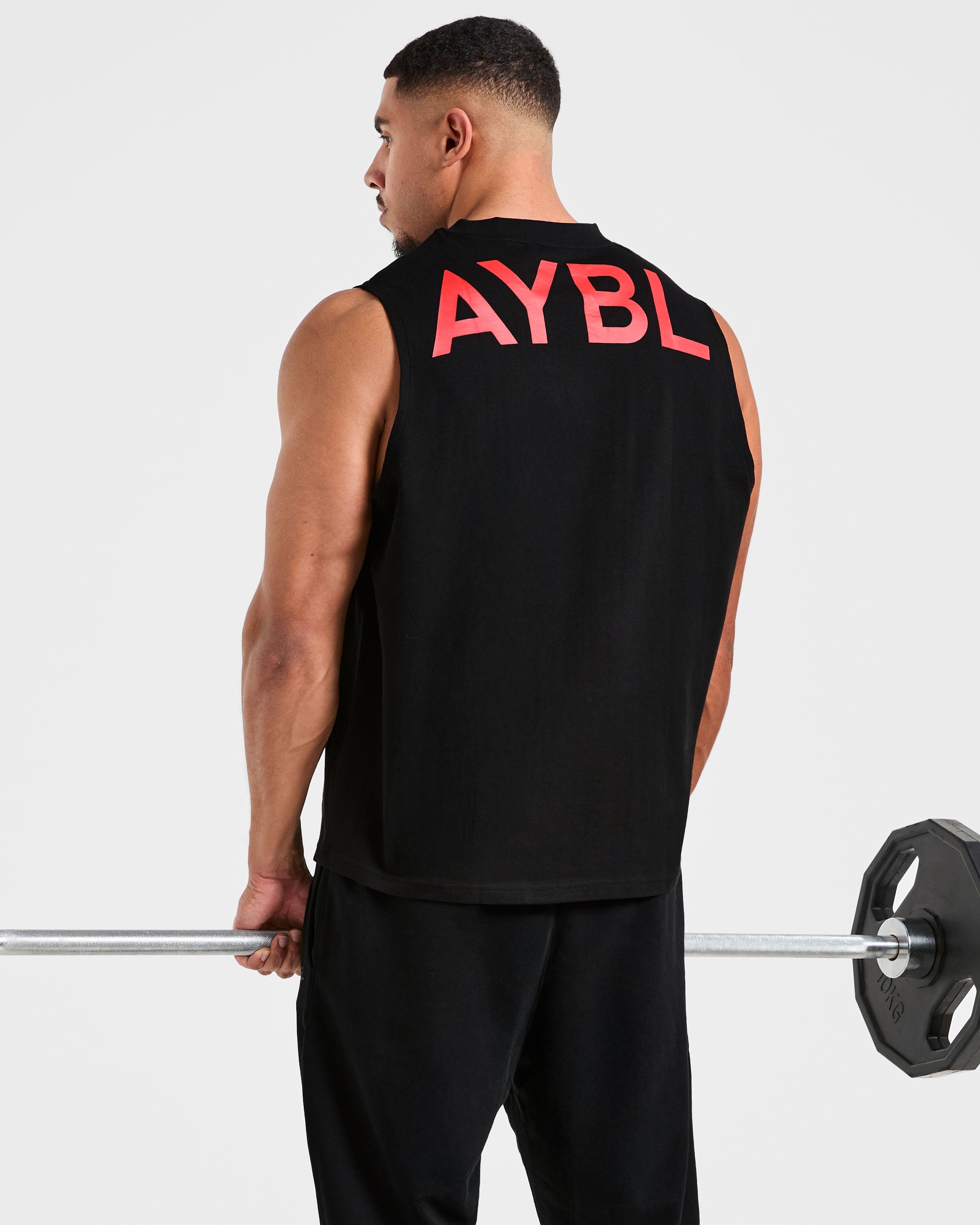 Essential Oversized Graphic Tank - Schwarz/Rot