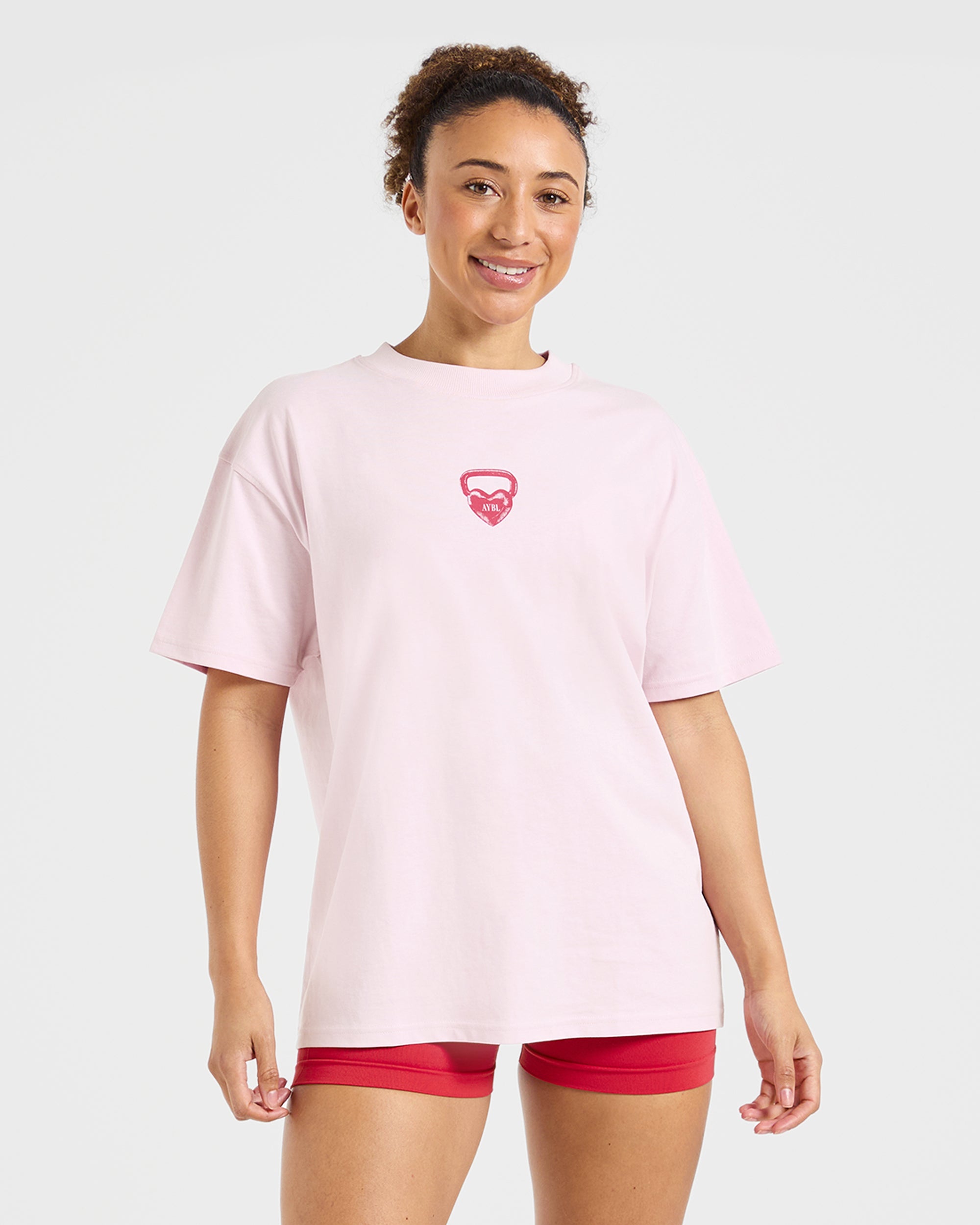 AYBL Lift Love Oversized T Shirt - Iced Rosa