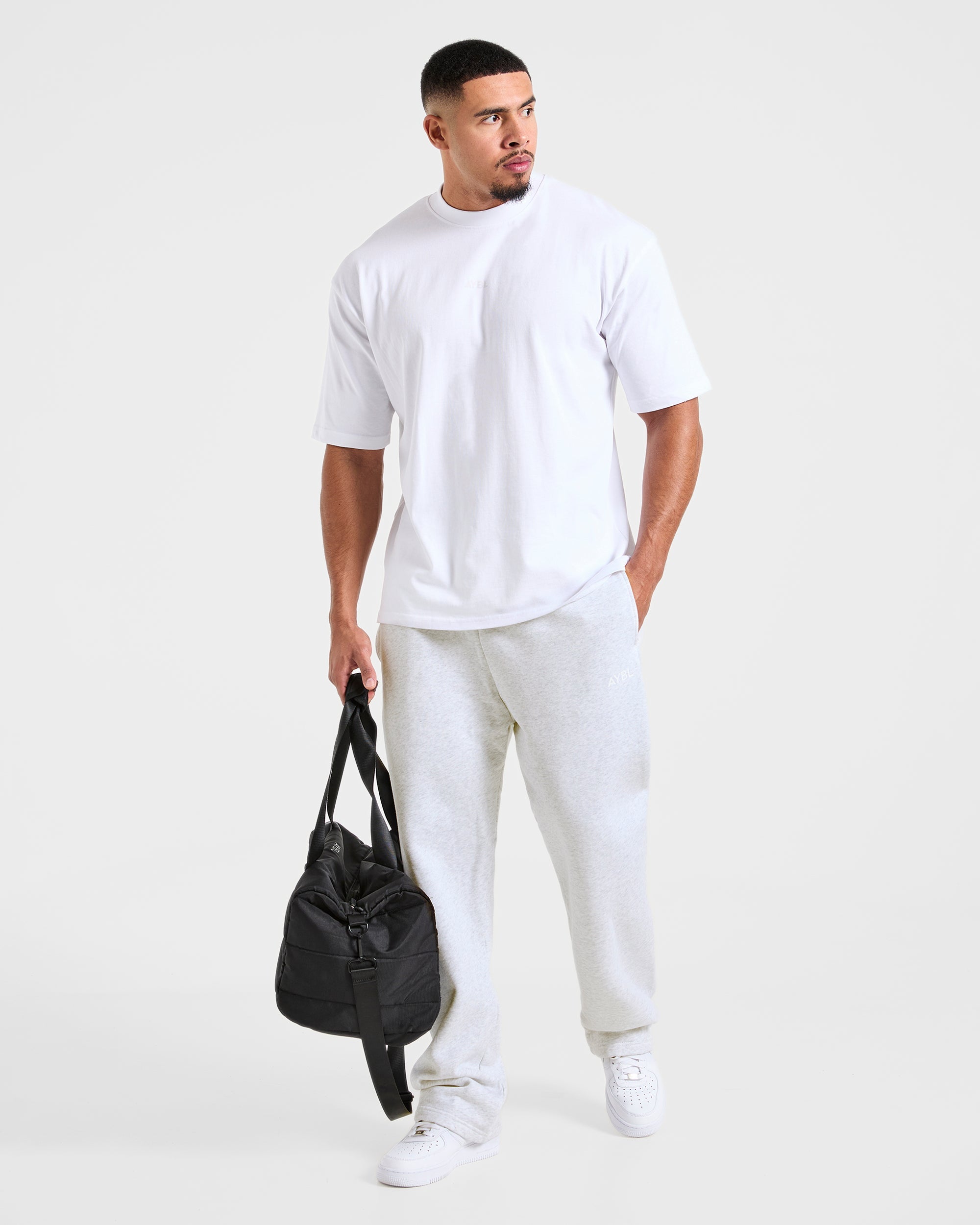 Essential Oversized Straight Leg Joggers - Grau Marl